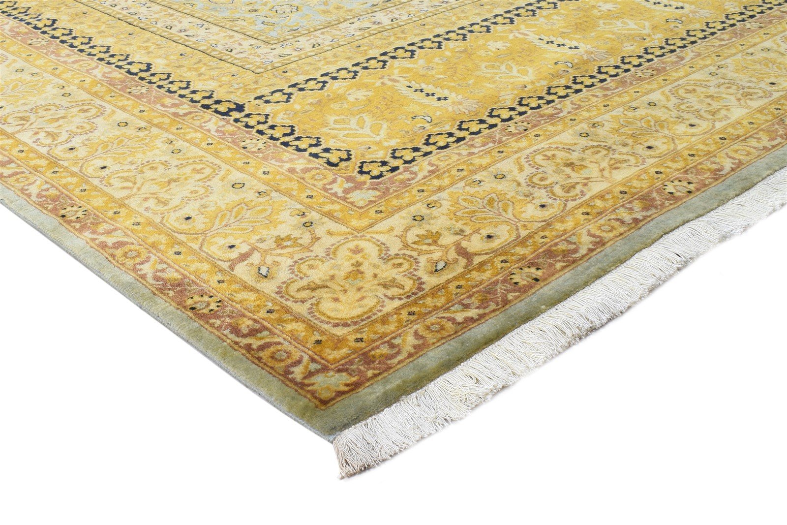 Kayley 8' X 9' Rug Wool Gold Persian Hand Knotted Kashan Oriental 7864634048661