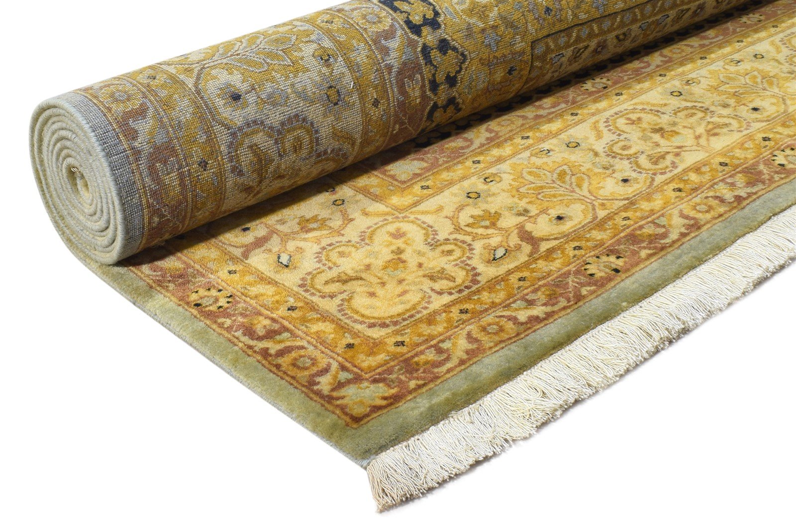Kayley 8' X 9' Rug Wool Gold Persian Hand Knotted Kashan Oriental 7864634048661