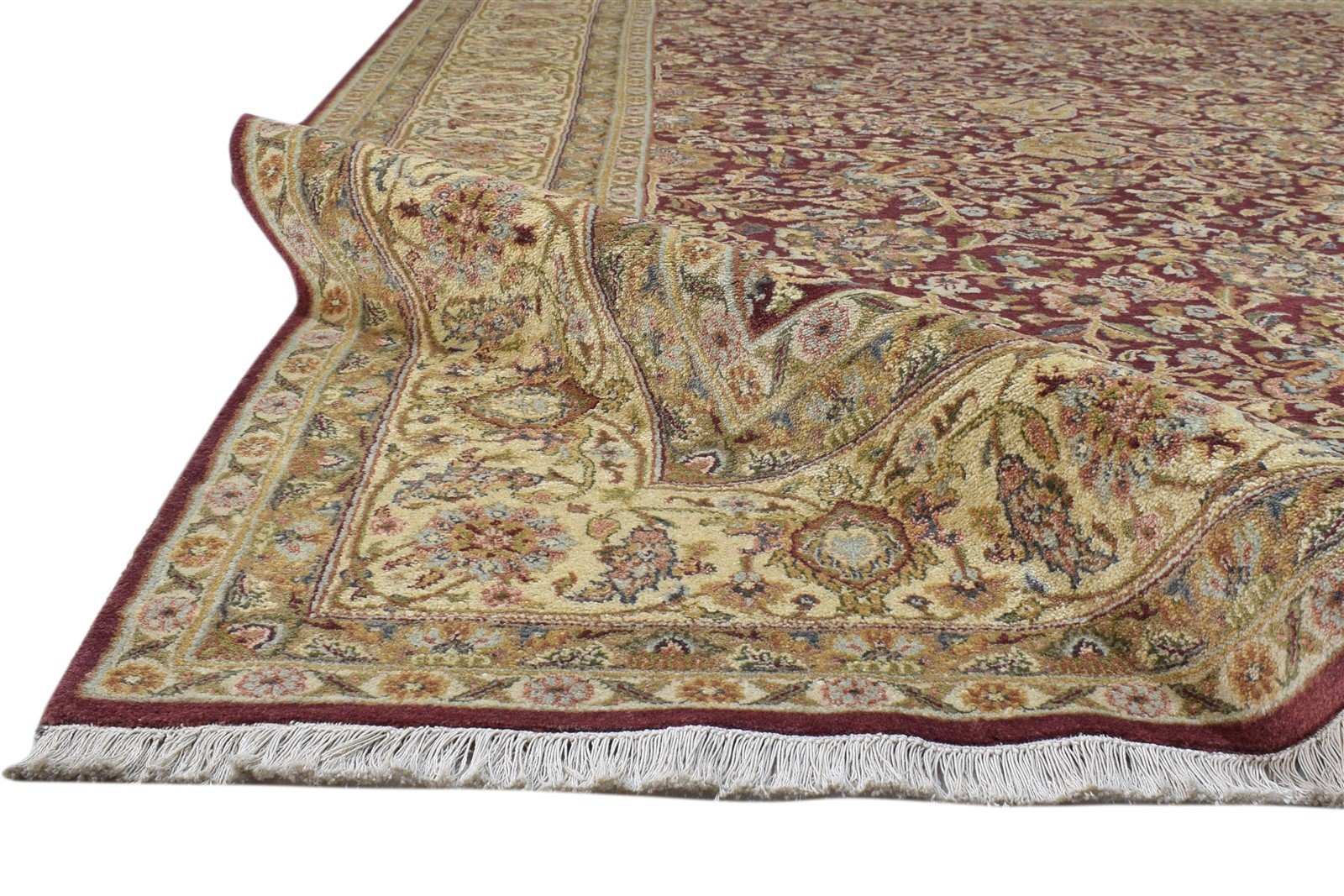 8' X 9' Rug Wool Red Persian Hand Knotted Kashan Oriental Large Carpet 7860694646933