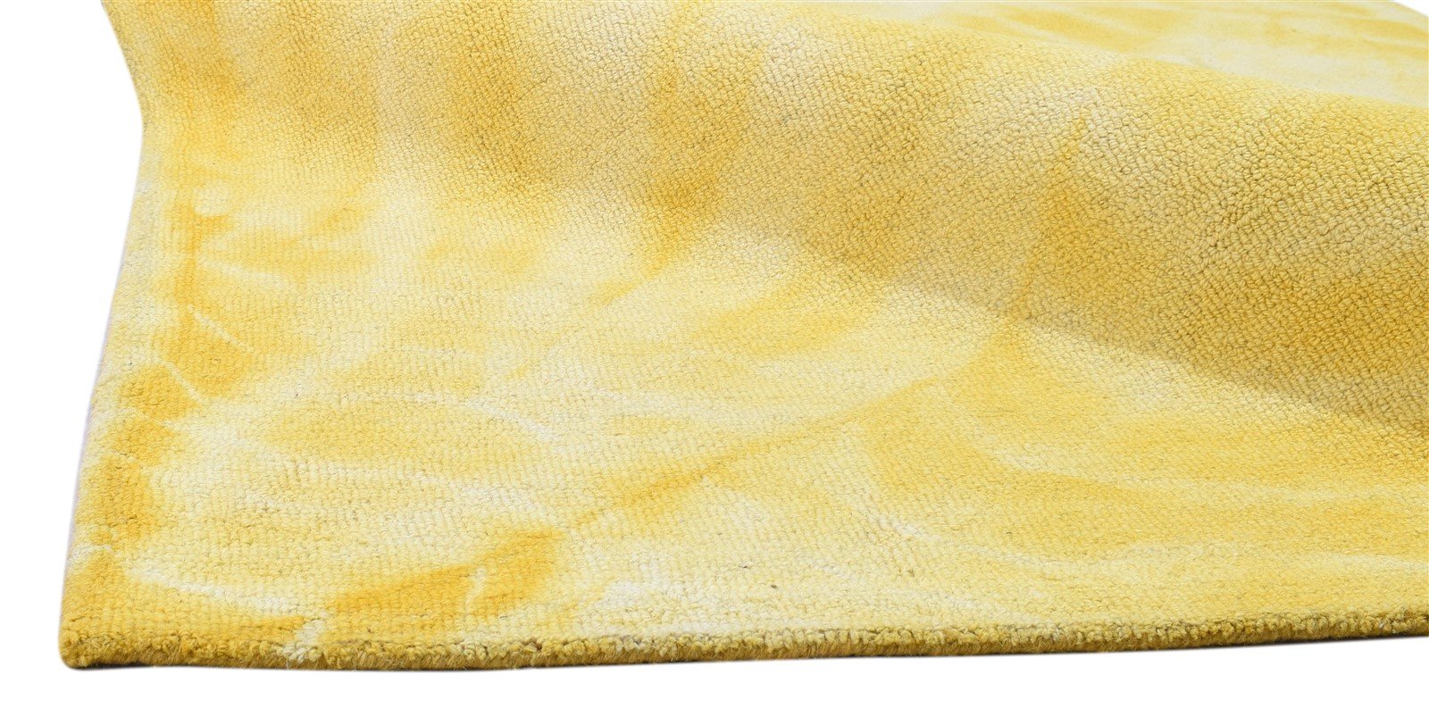 Hand Tufted Gold Wool Rug 5' X 8' Modern Shibori Tie Dye Room Size Carpet Area Rug