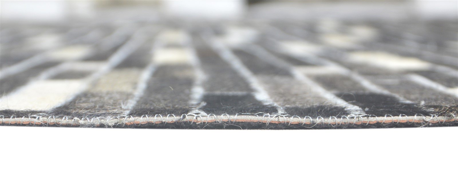 8X10 Rug Leather Charcoal Modern Hand Woven Scandinavian Striped Large Carpet 7860681703573