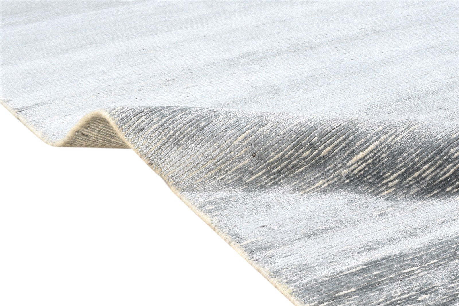8X10 Rug Wool / Silk Grey Modern Hand Knotted Scandinavian Solid Large Carpet 7864579522709