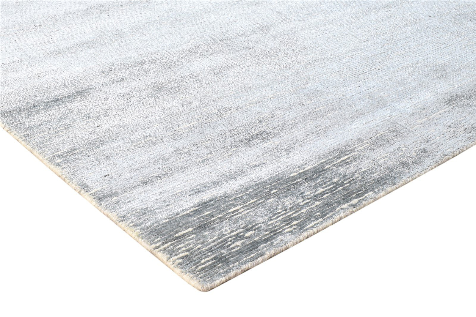 8X10 Rug Wool / Silk Grey Modern Hand Knotted Scandinavian Solid Large Carpet 7864579522709