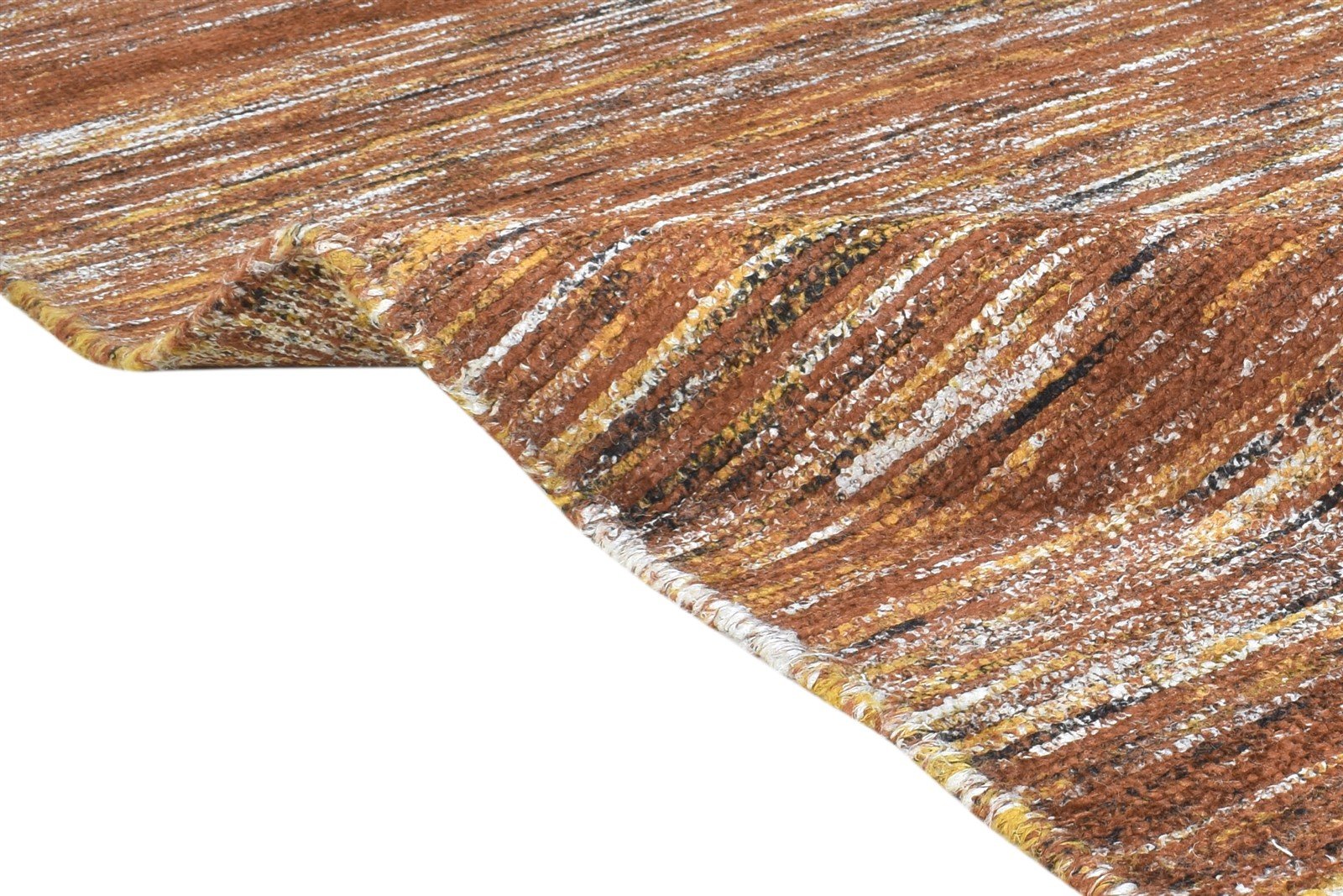 Pattie 8X11 Rug Rayon From Bamboo Brown Modern Hand Woven Bohemian Striped 7864805294229