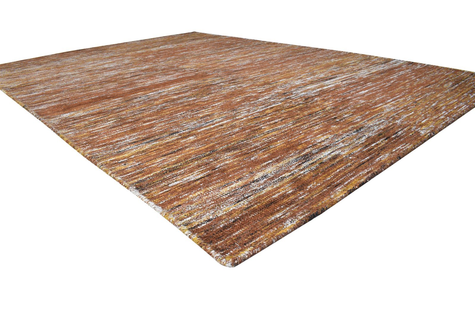 Pattie 8X11 Rug Rayon From Bamboo Brown Modern Hand Woven Bohemian Striped 7864805294229