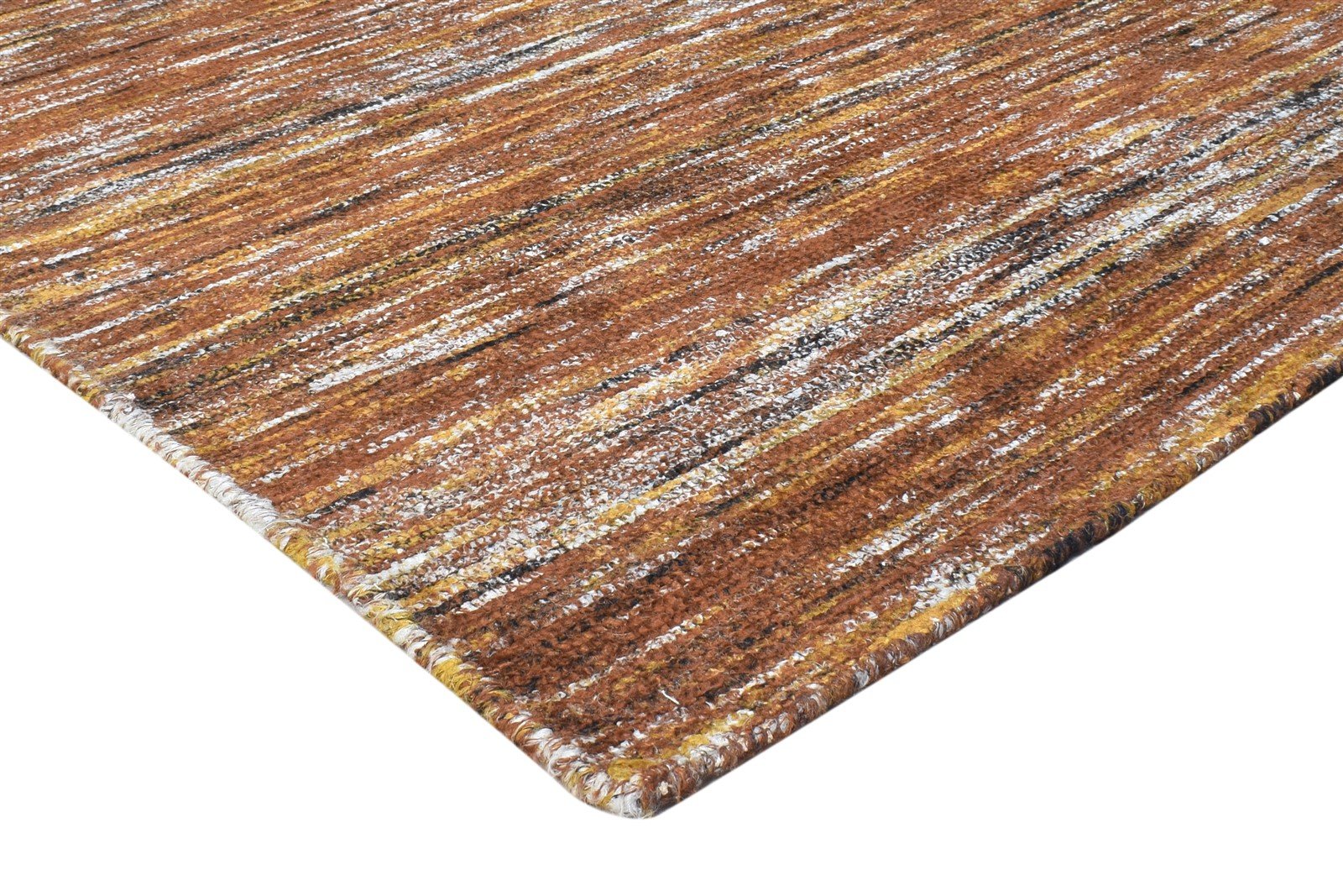 Pattie 8X11 Rug Rayon From Bamboo Brown Modern Hand Woven Bohemian Striped 7864805294229