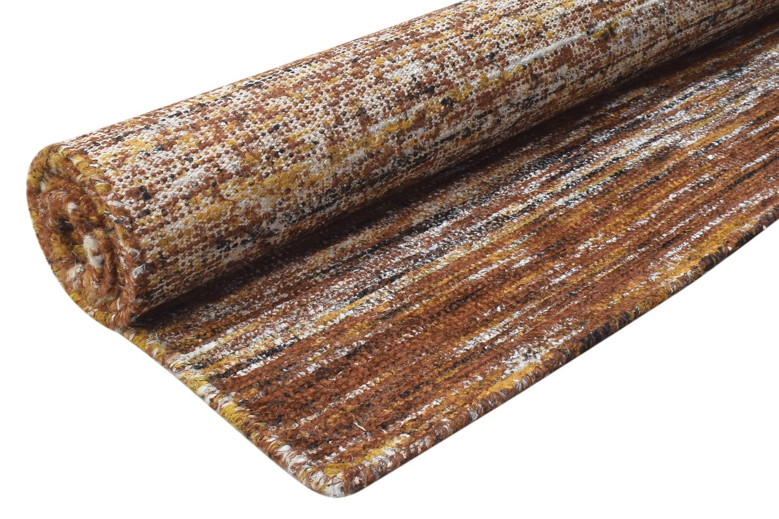 Pattie 8X11 Rug Rayon From Bamboo Brown Modern Hand Woven Bohemian Striped 7864805294229