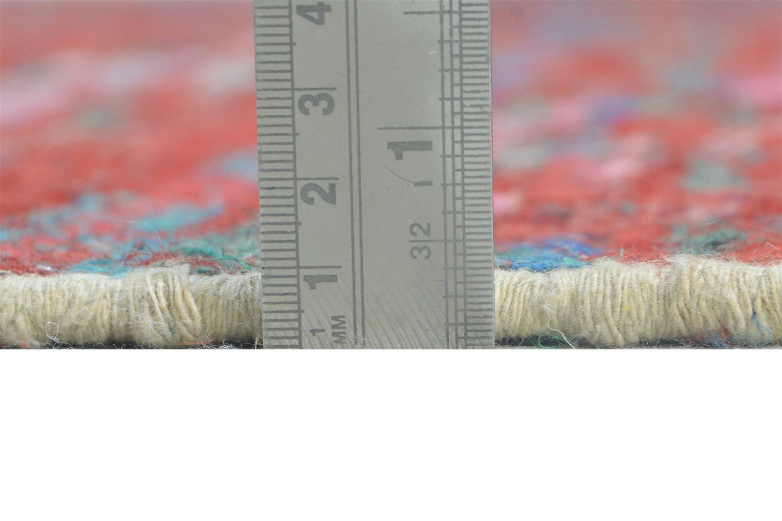 Nerti 8X11 Rug Rayon From Bamboo Red Modern Hand Woven Bohemian Striped 7864805064853