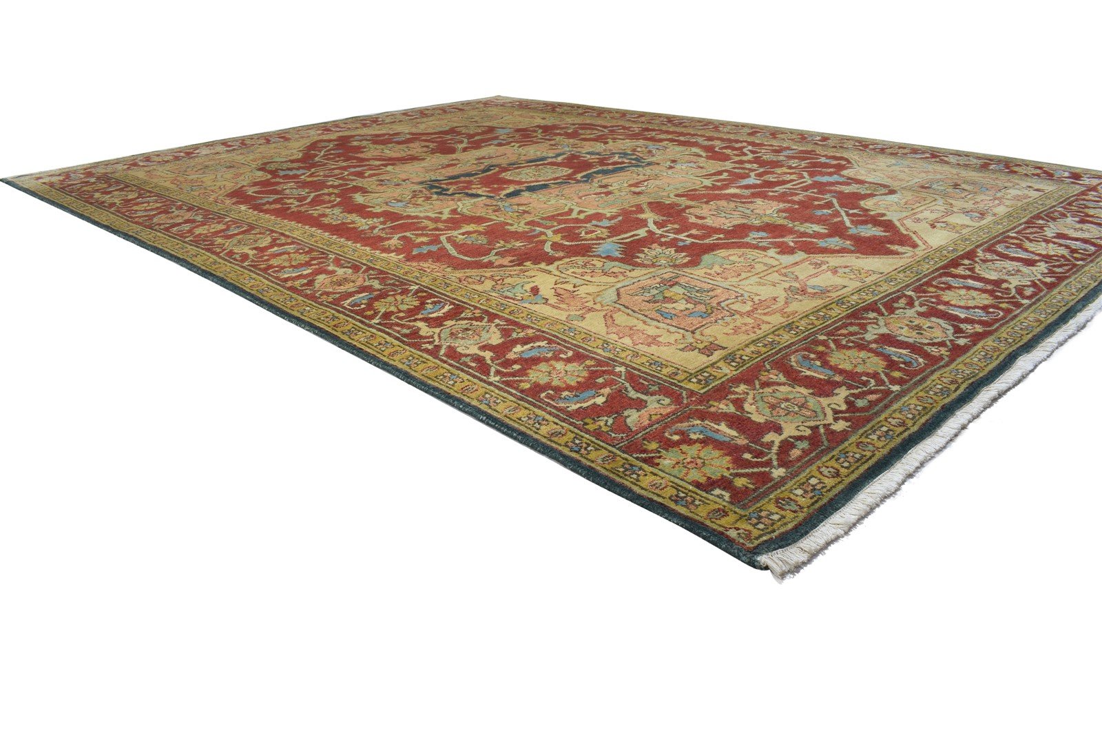 9' X 11' Rug Wool Red Persian Hand Knotted Serapi Oriental Large Carpet 7864201216149