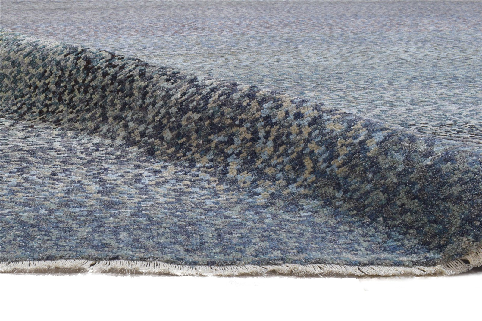 9' X 12' Rug Wool Blue Modern Hand Knotted Bohemian Abstract Large Carpet 7864314069141