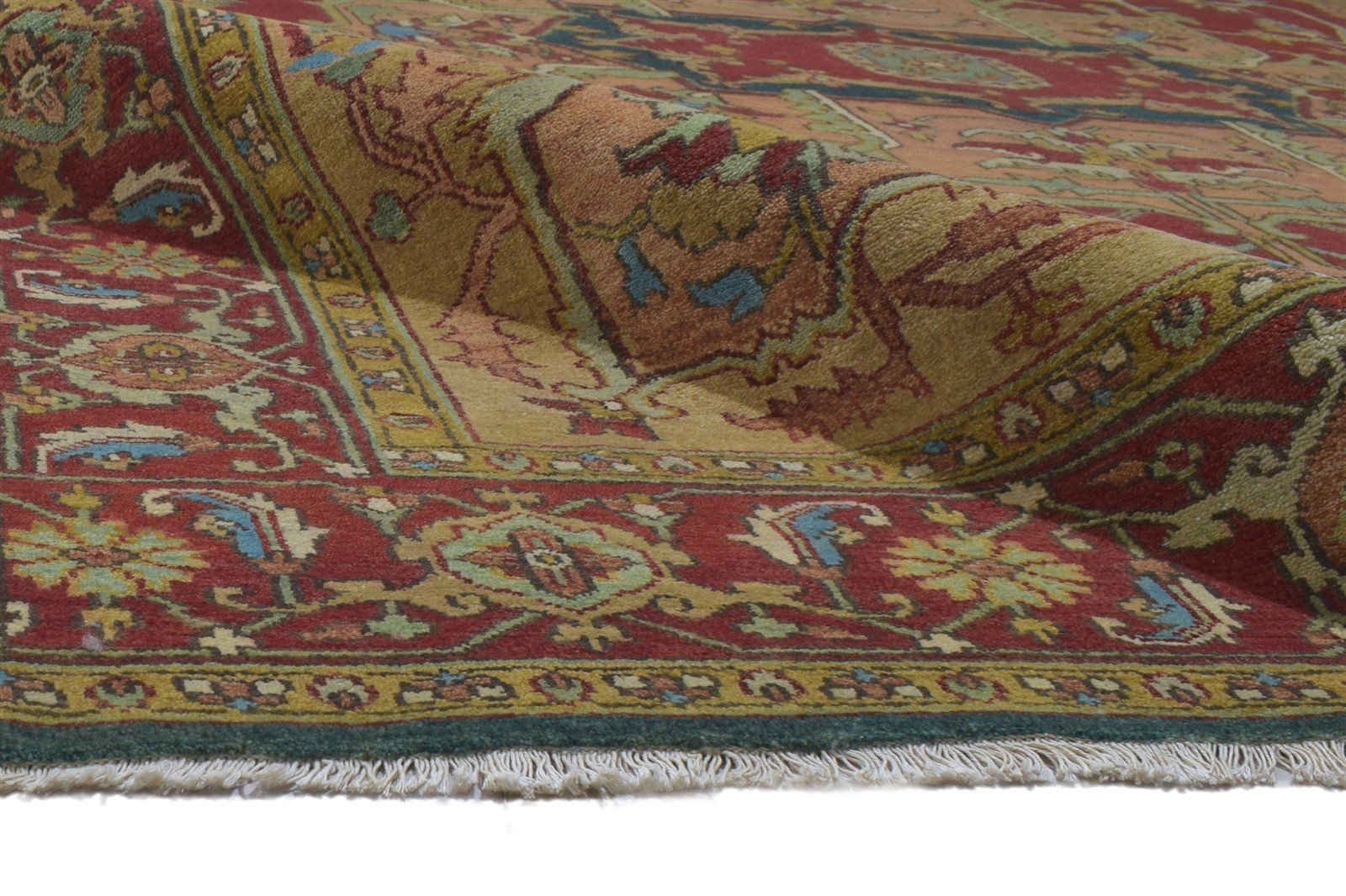 9' X 12' Rug Wool Red Persian Hand Knotted Serapi Oriental Large Carpet 7864201248917