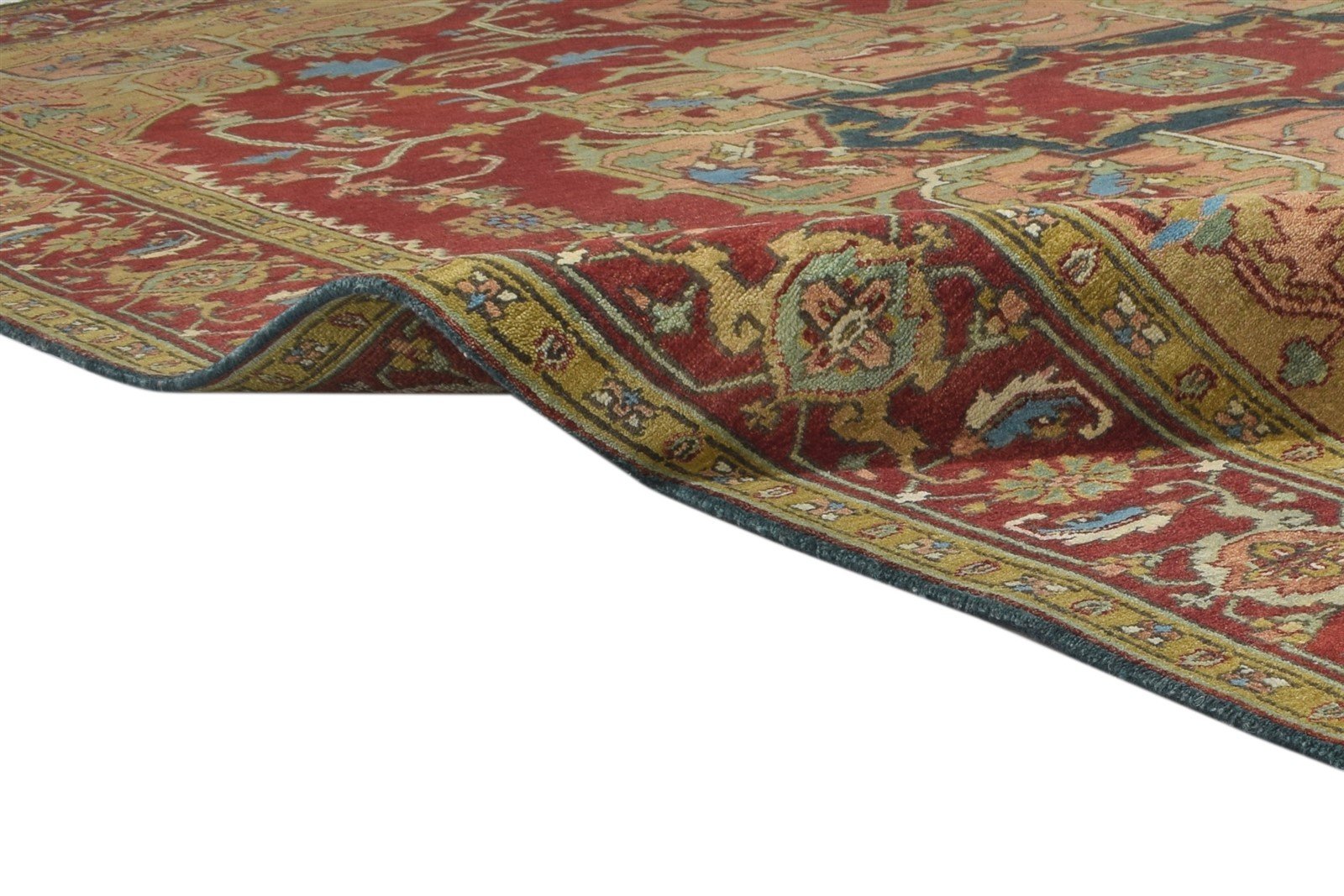 9' X 12' Rug Wool Red Persian Hand Knotted Serapi Oriental Large Carpet 7864201248917