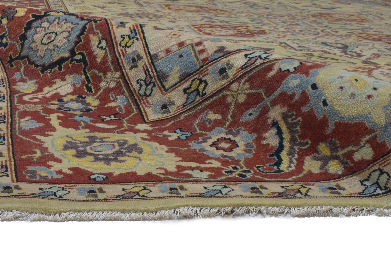 9' X 12' Rug Wool Sage Persian Hand Knotted Serapi Oriental Large Carpet 7864202592405