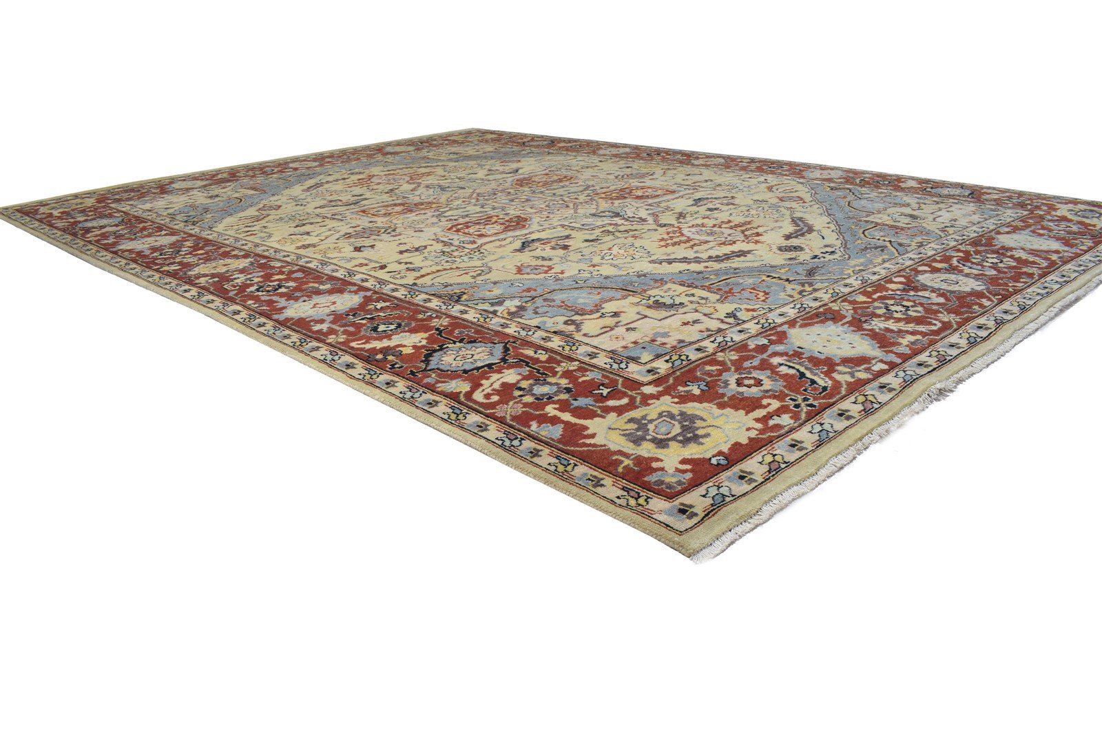 9' X 12' Rug Wool Sage Persian Hand Knotted Serapi Oriental Large Carpet 7864202592405