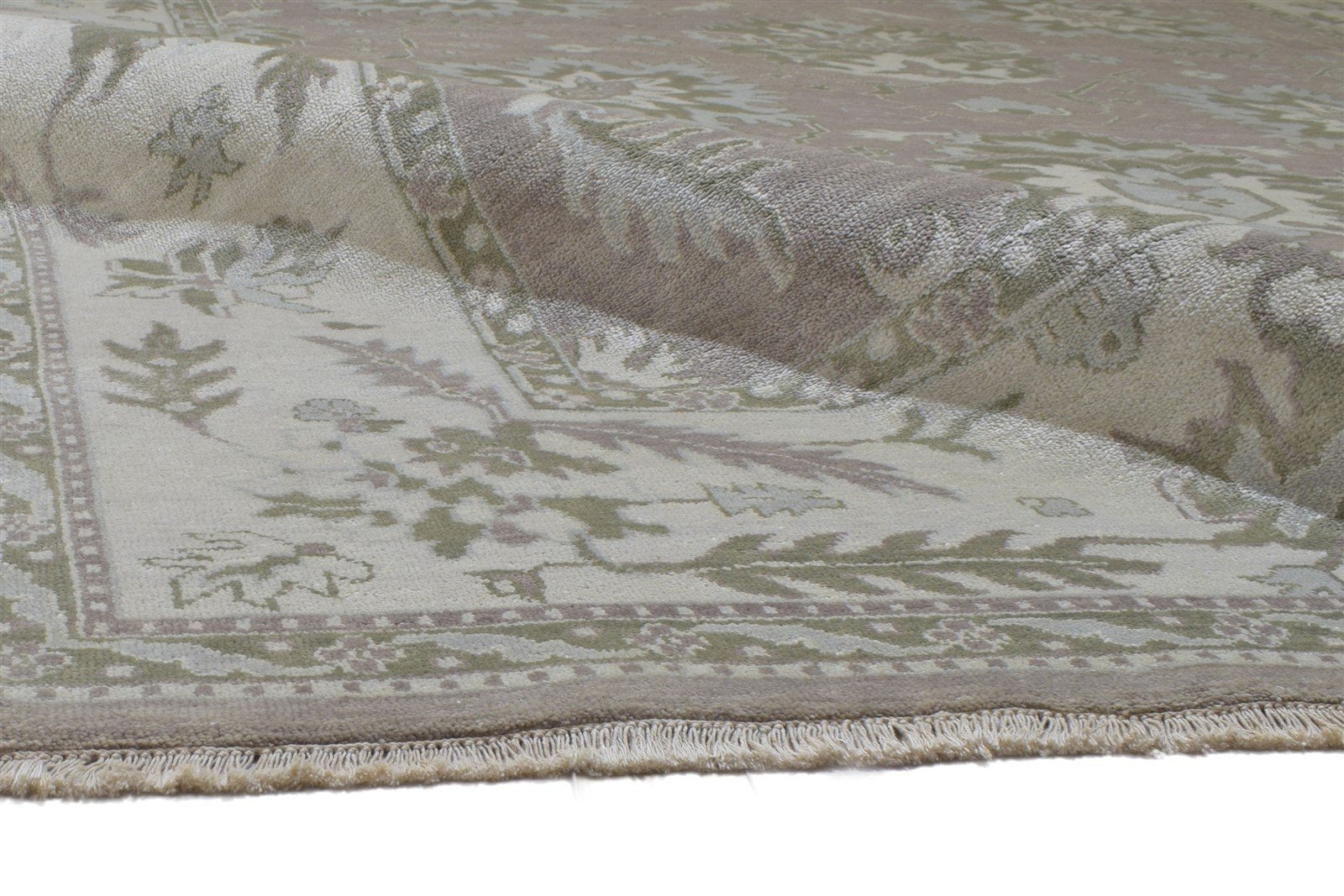 9' X 8' Rug Wool Beige Persian Hand Knotted Oushak Oriental Large Carpet 7864200200341