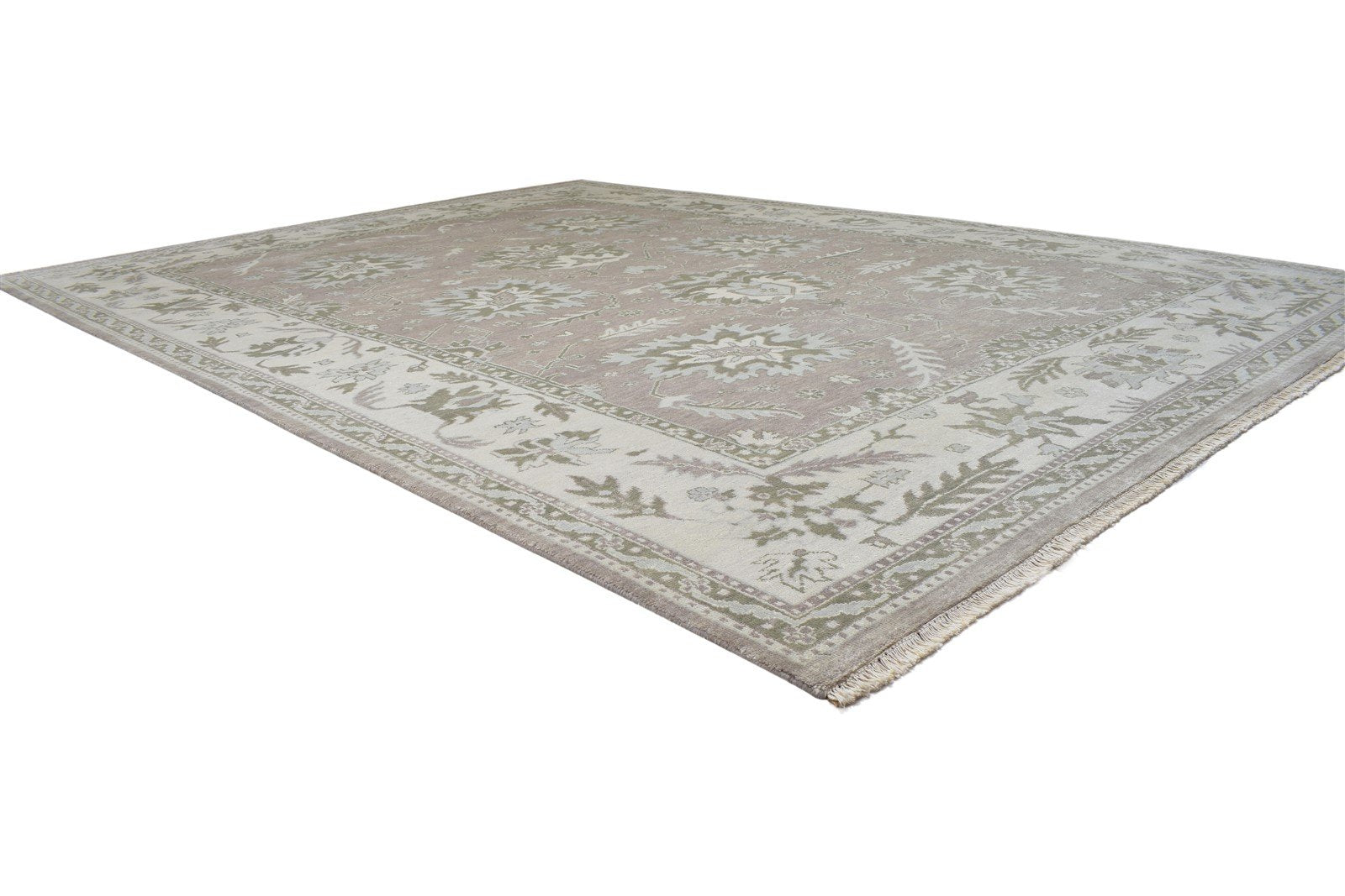 9' X 8' Rug Wool Beige Persian Hand Knotted Oushak Oriental Large Carpet 7864200200341