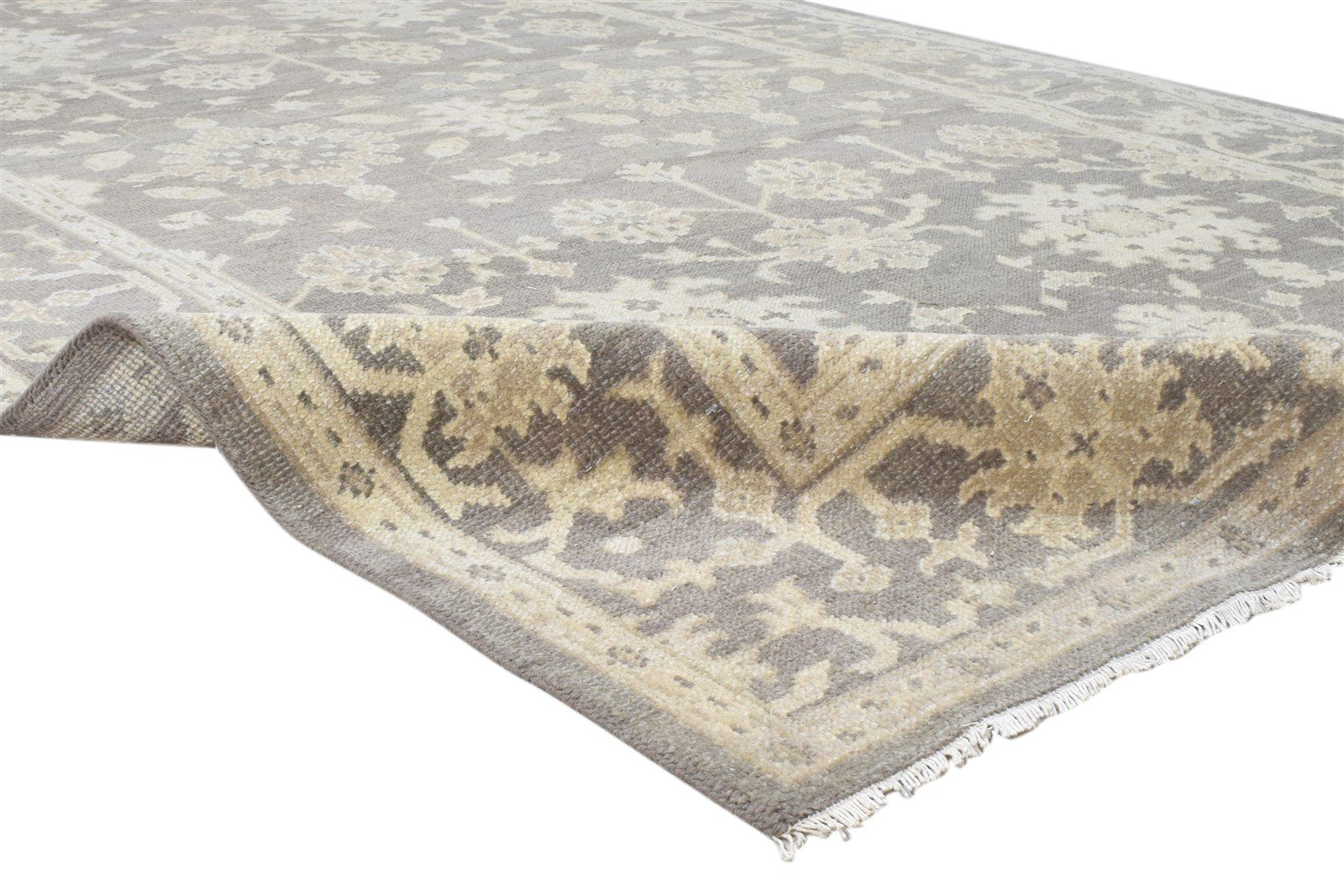 Hand Knotted Brown Wool Rug 6' X 9' Persian Oushak Oriental Room Size Carpet Area Rug