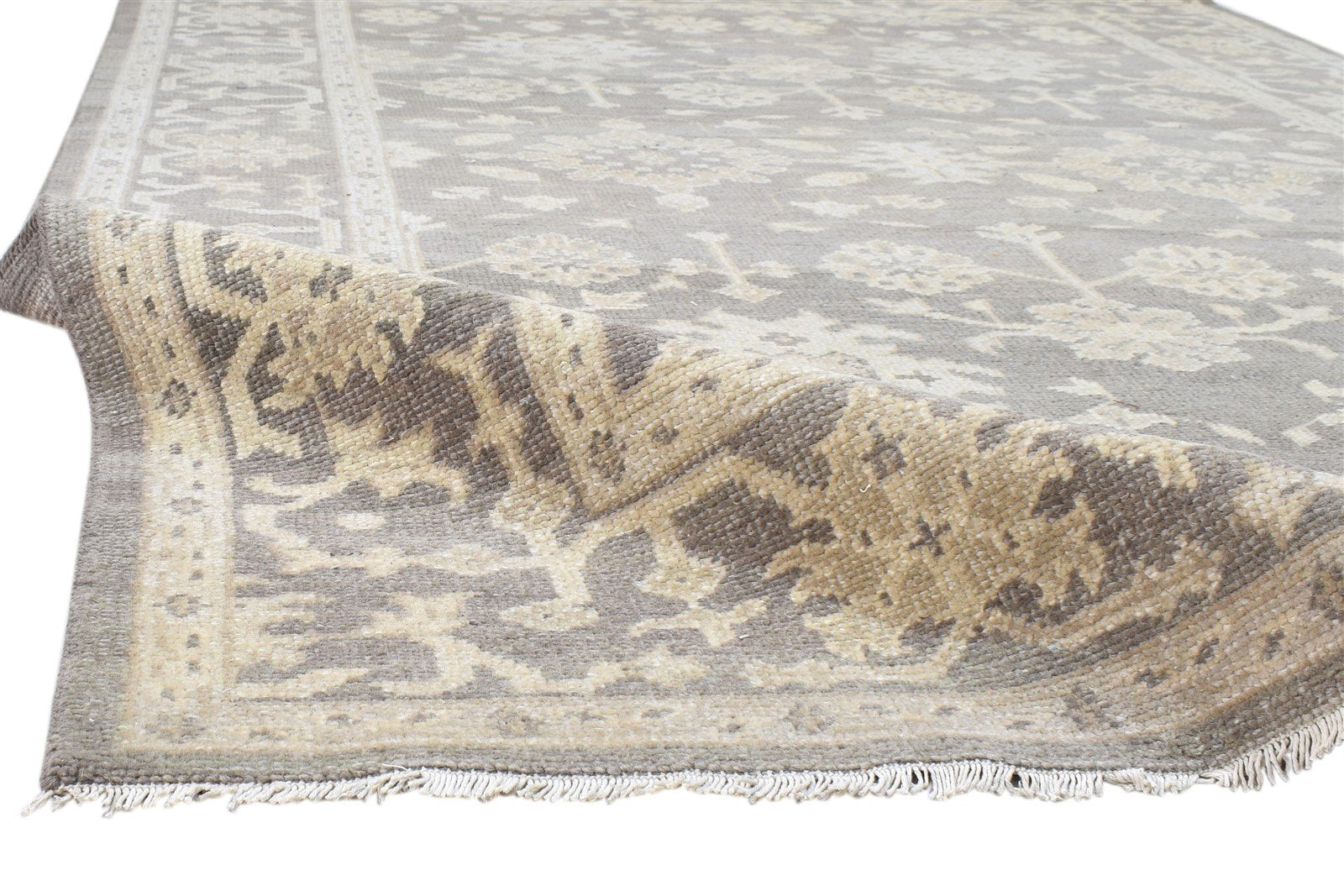 Hand Knotted Brown Wool Rug 6' X 9' Persian Oushak Oriental Room Size Carpet Area Rug