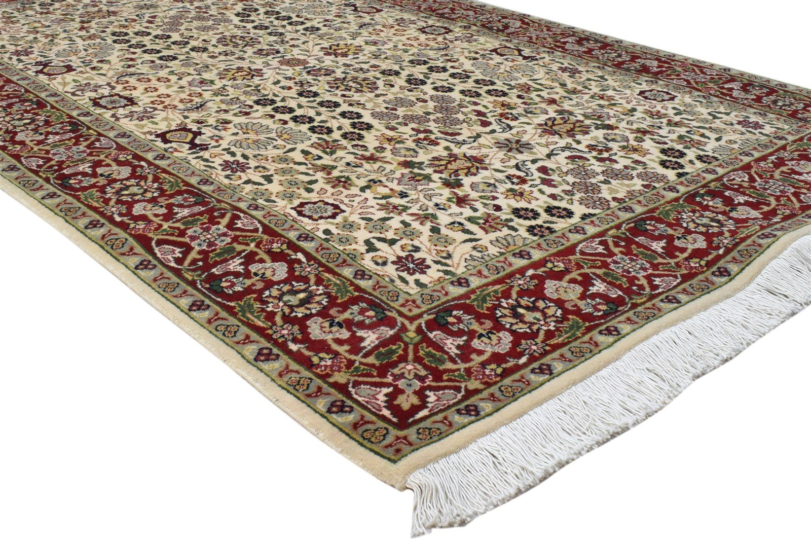 Wool Beige Rug 5' X 7' Persian Hand Knotted Kashan Oriental Room Size Carpet Area Rug
