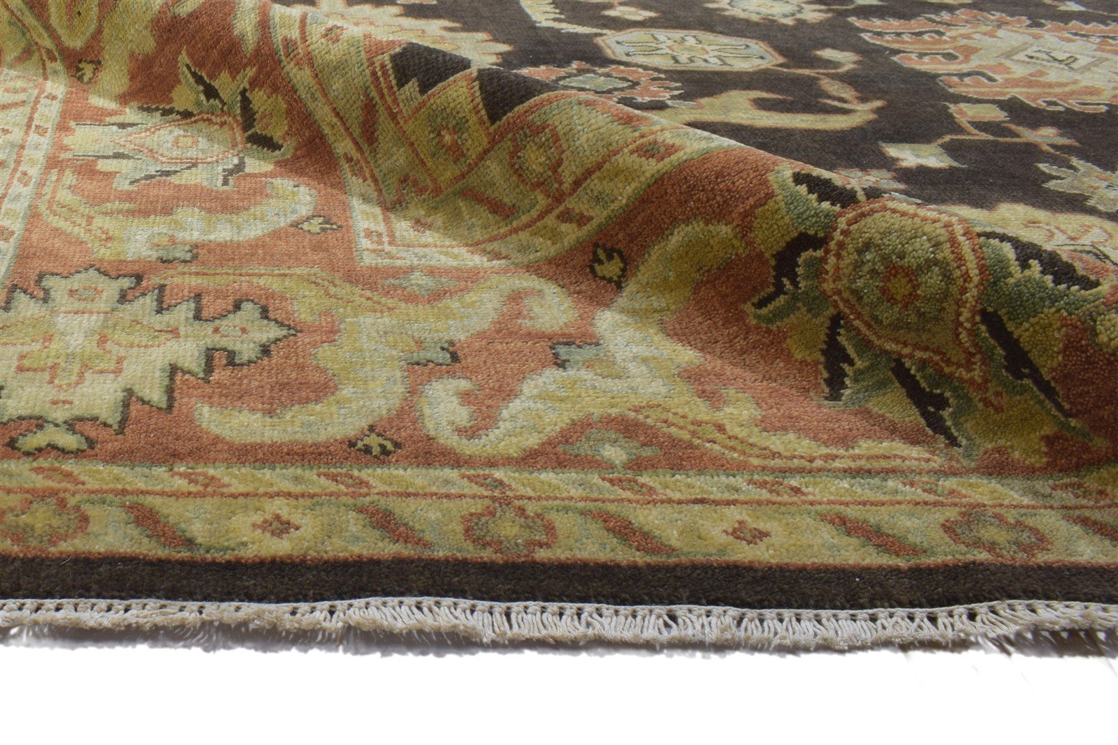 9X12 Rug Wool Charcoal Persian Hand Knotted Oushak Oriental Extra Large Carpet 7864185028757