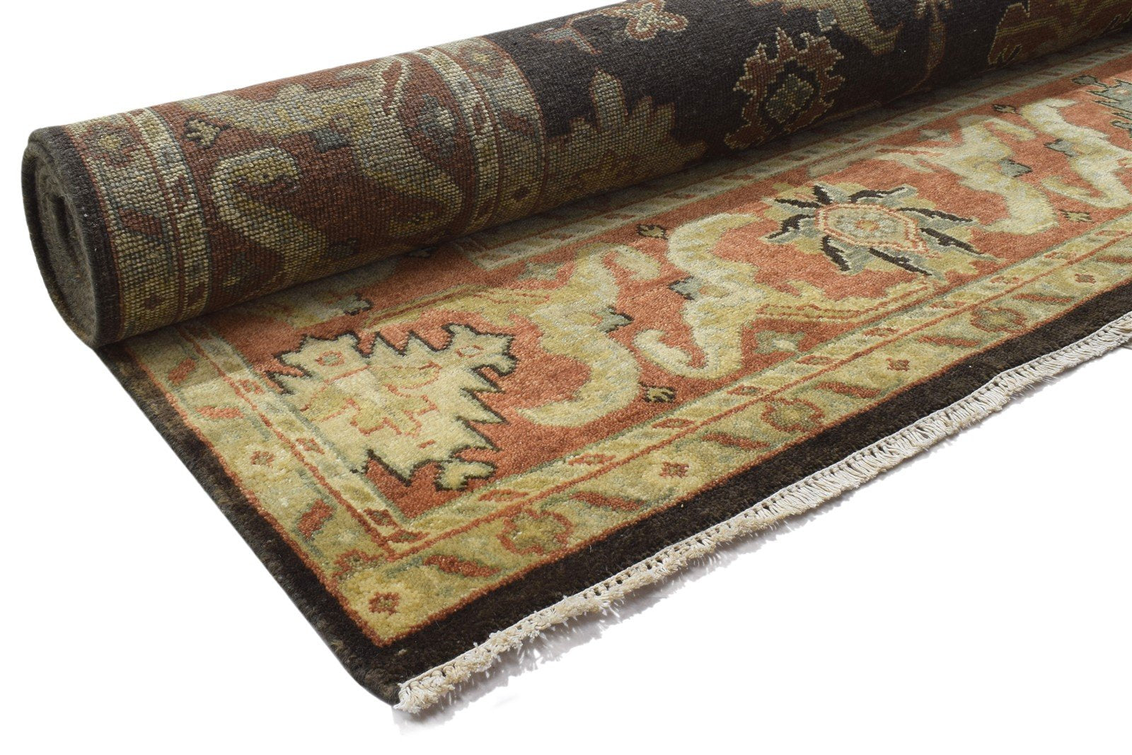 9X12 Rug Wool Charcoal Persian Hand Knotted Oushak Oriental Extra Large Carpet 7864185028757