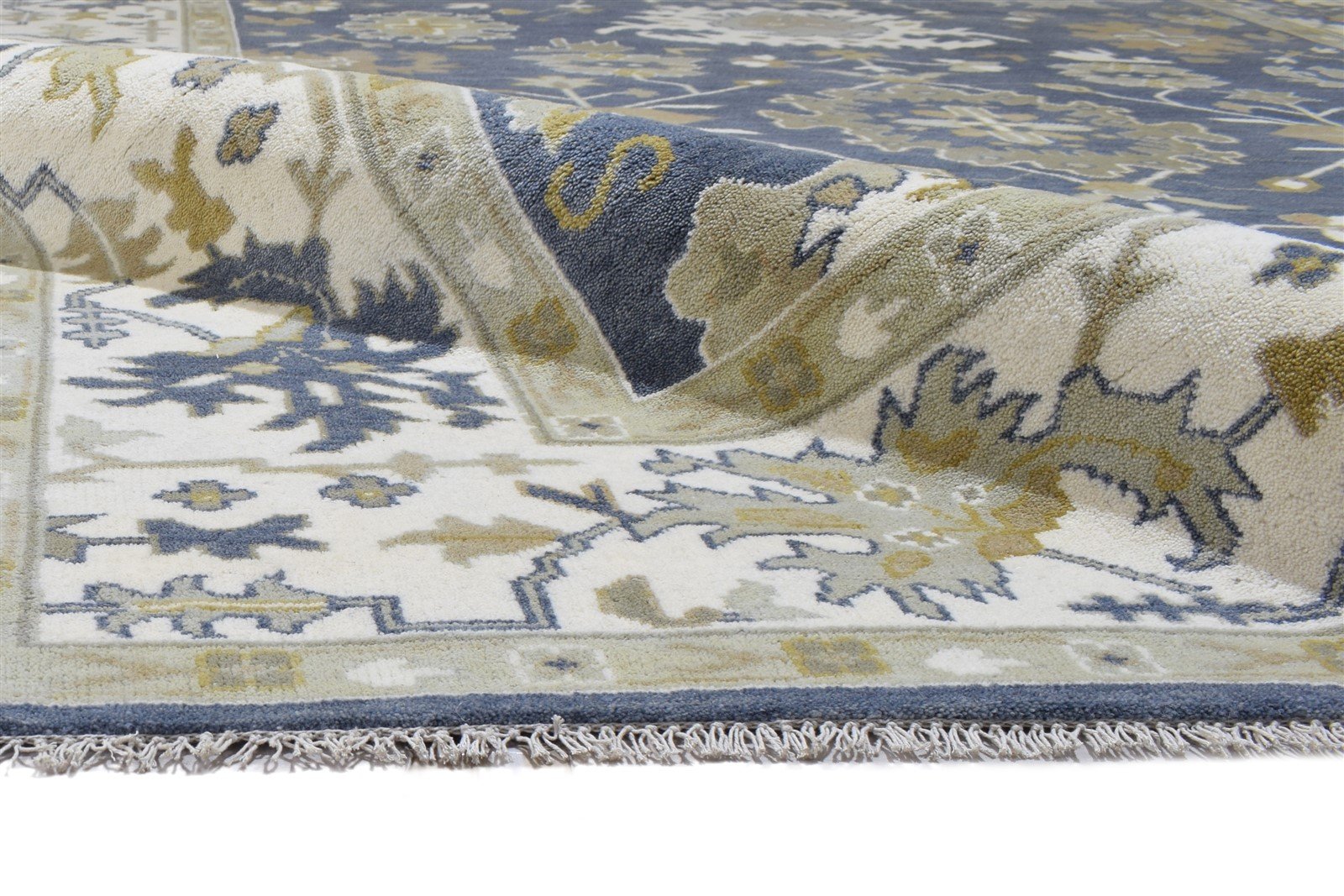 9X12 Rug Wool Charcoal Persian Hand Knotted Oushak Oriental Extra Large Carpet 7864326258837