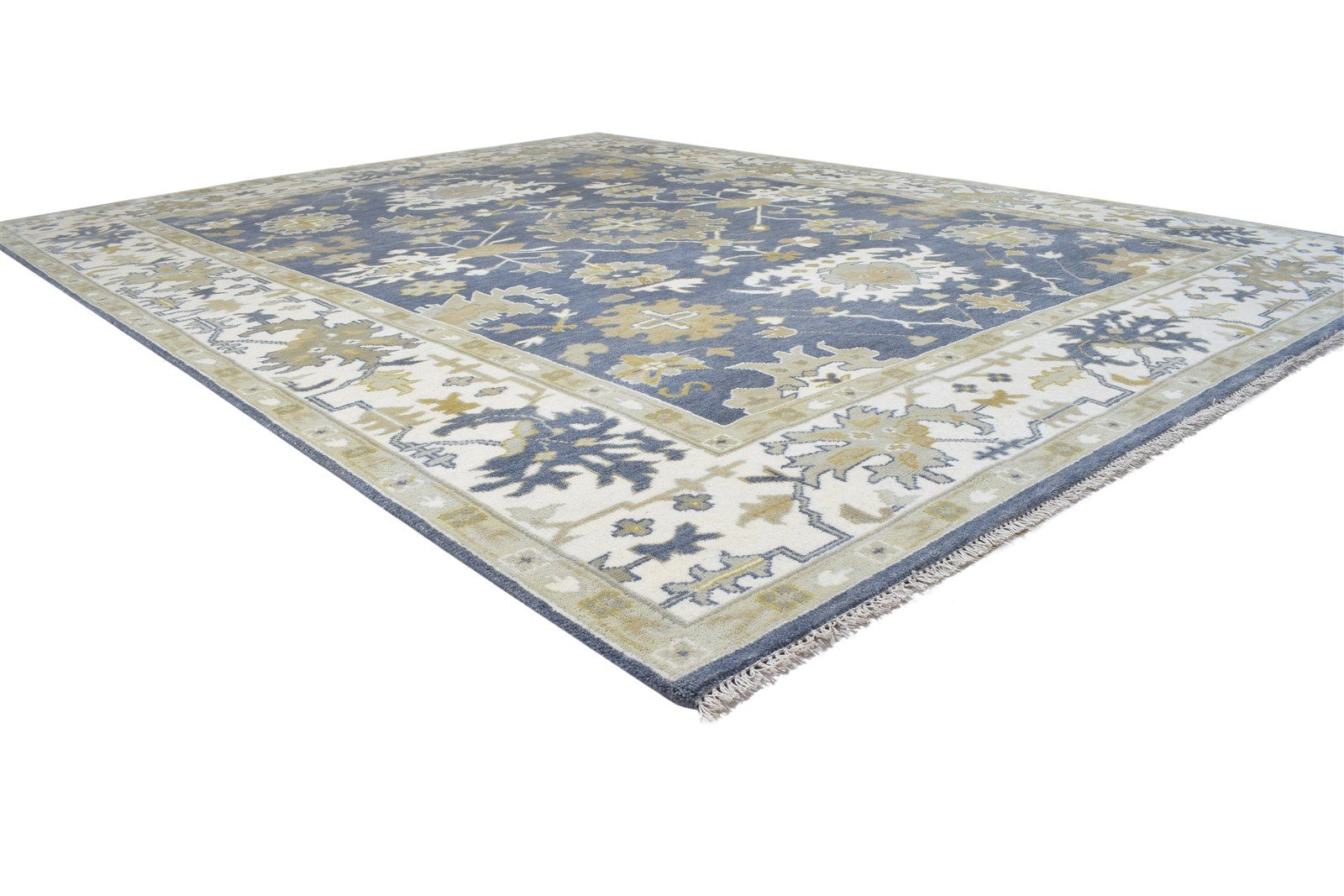 9X12 Rug Wool Charcoal Persian Hand Knotted Oushak Oriental Extra Large Carpet 7864326258837