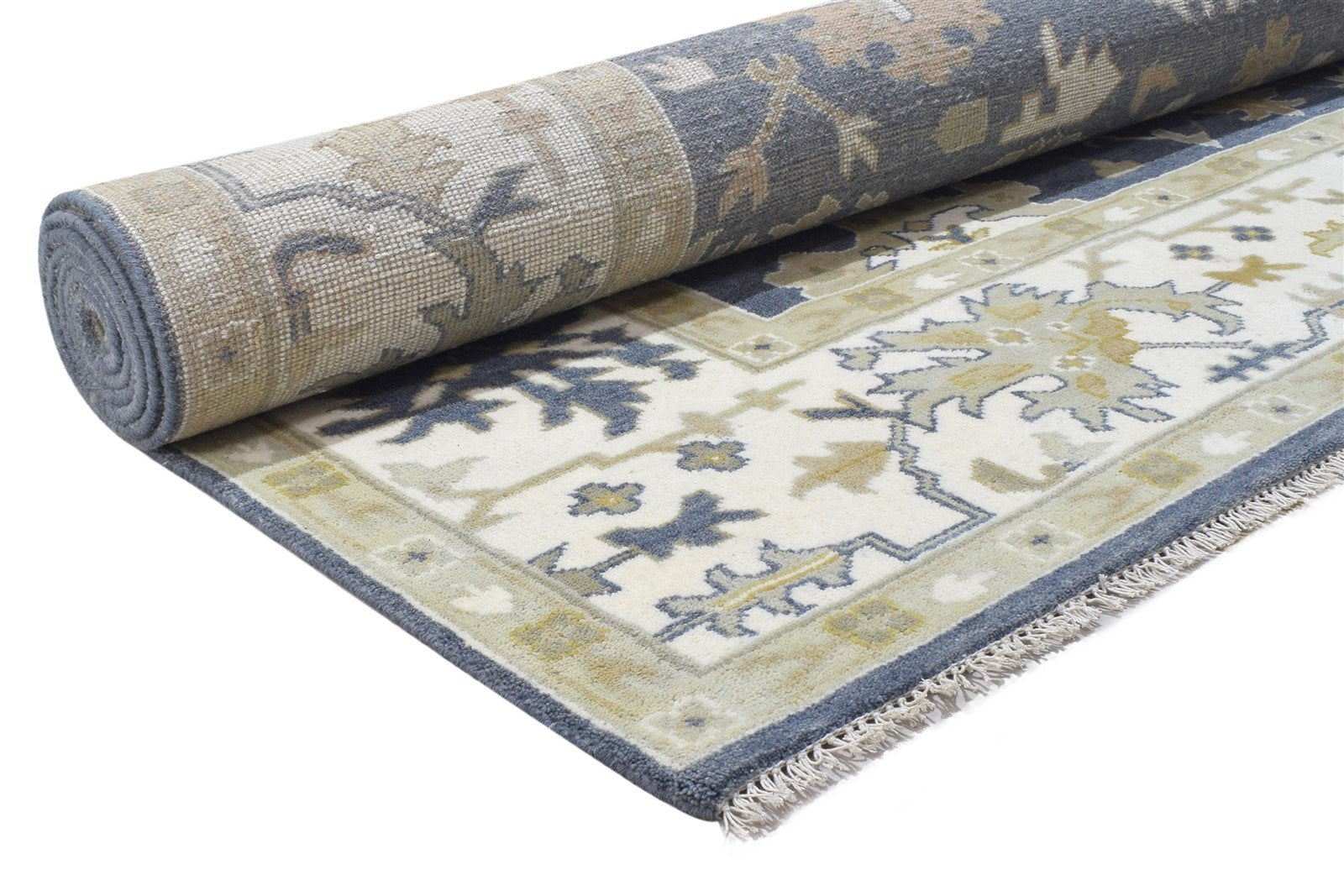 9X12 Rug Wool Charcoal Persian Hand Knotted Oushak Oriental Extra Large Carpet 7864326258837