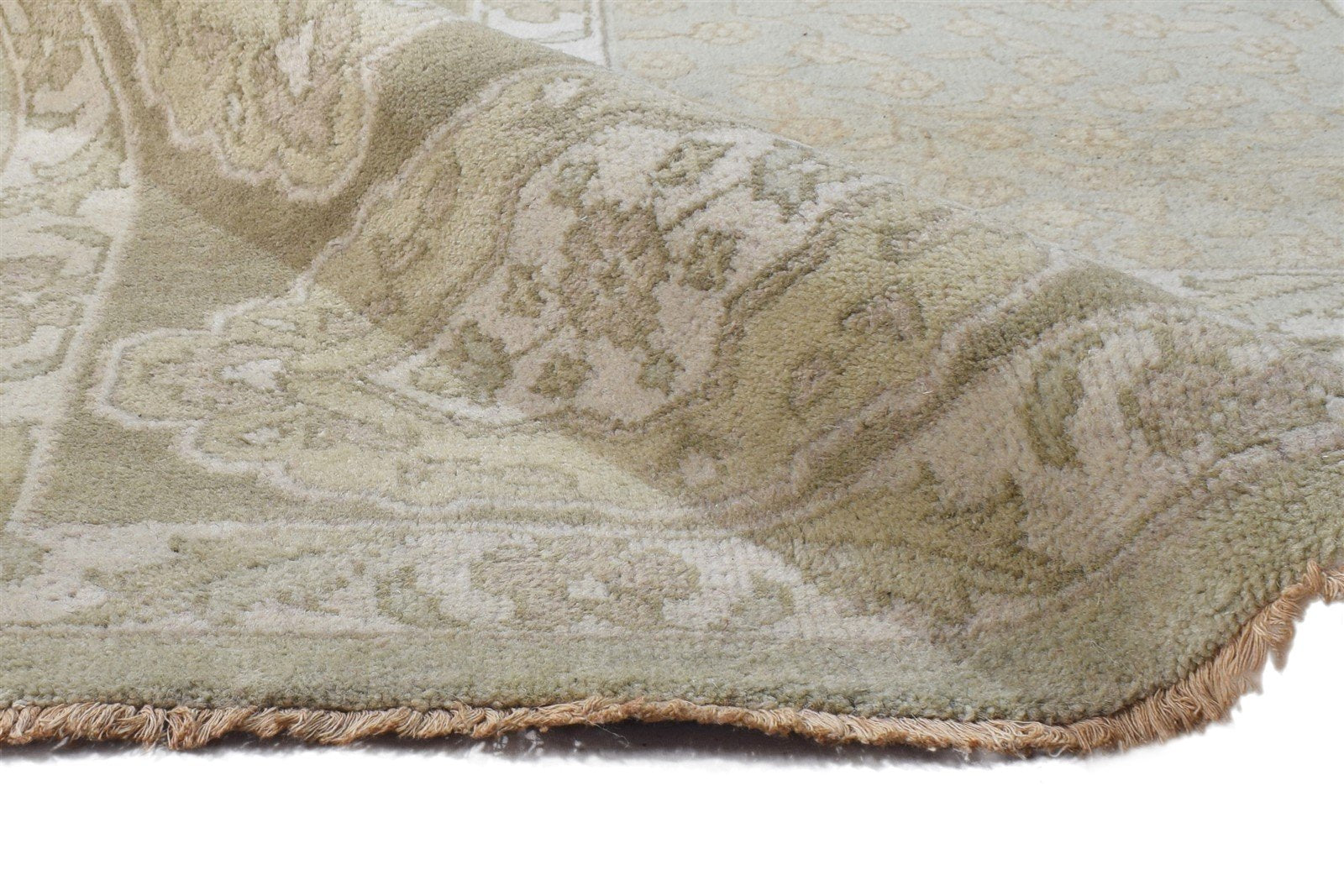 9X12 Rug Wool Cream Persian Hand Knotted Oriental Medallion Extra Large Carpet 7865010618517