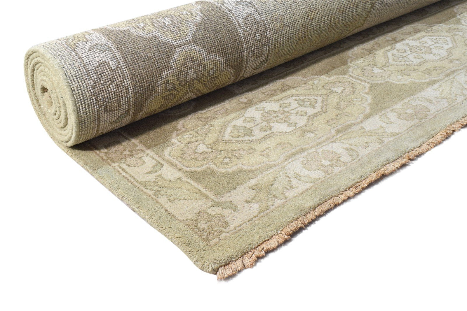 9X12 Rug Wool Cream Persian Hand Knotted Oriental Medallion Extra Large Carpet 7865010618517