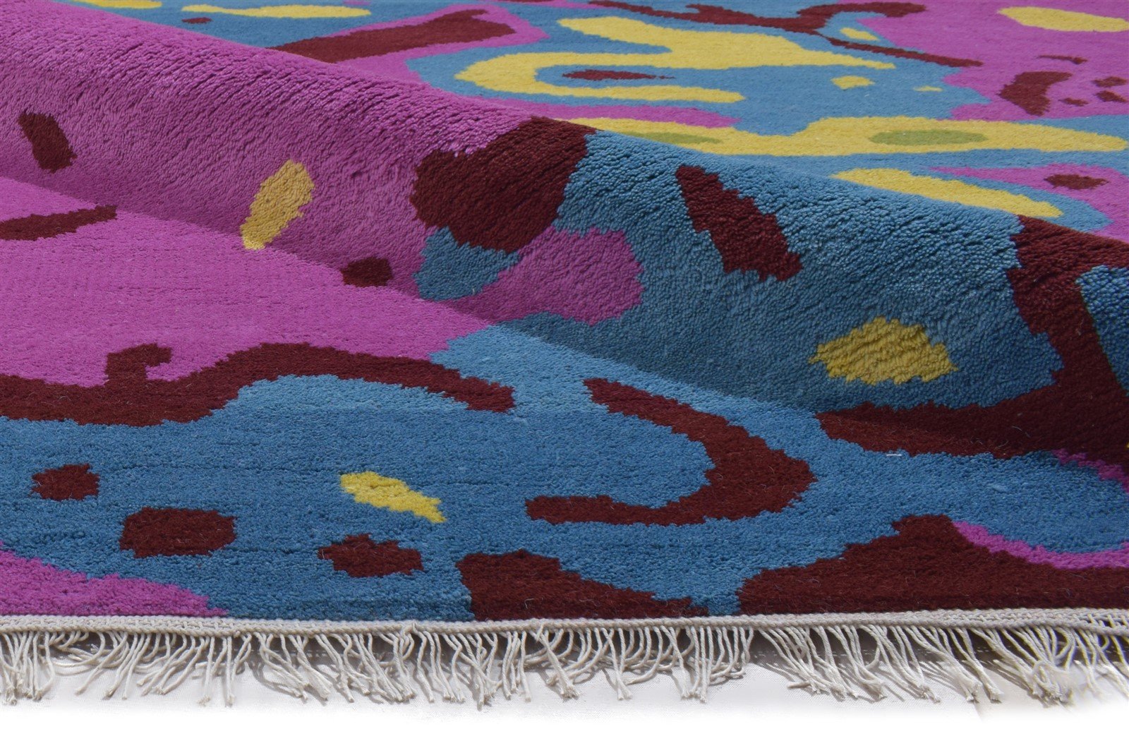 Lisha 9X12 Rug Wool Purple Modern Hand Knotted Bohemian Abstract 7864315510933