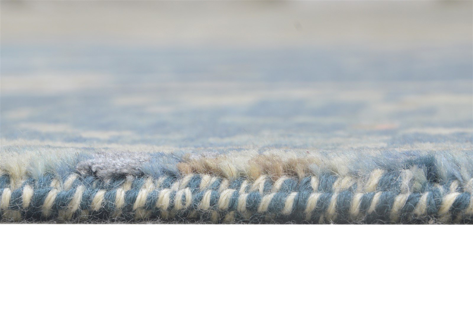9X12 Rug Wool / Silk Blue Modern Hand Knotted American Abstract Large Carpet 7864622153877