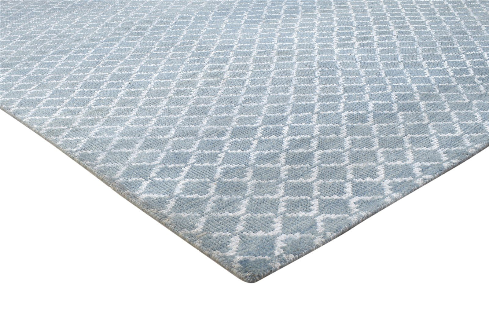9X12 Rug Wool / Silk Dark Grey Modern Hand Knotted Scandinavian Trellis Large 7864344117397