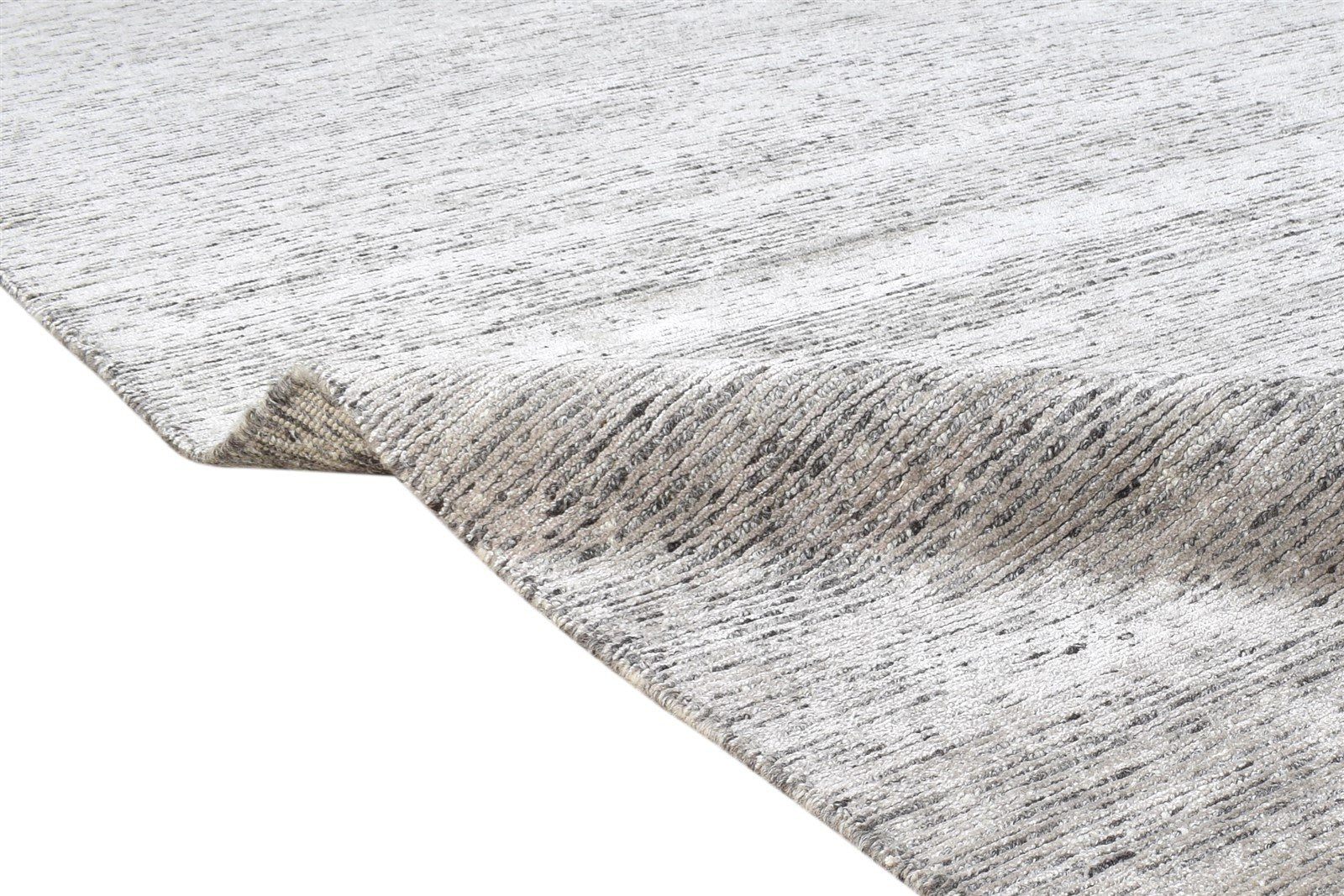 9X12 Rug Wool / Silk Grey Modern Hand Knotted Scandinavian Solid Large Carpet 7864577261717