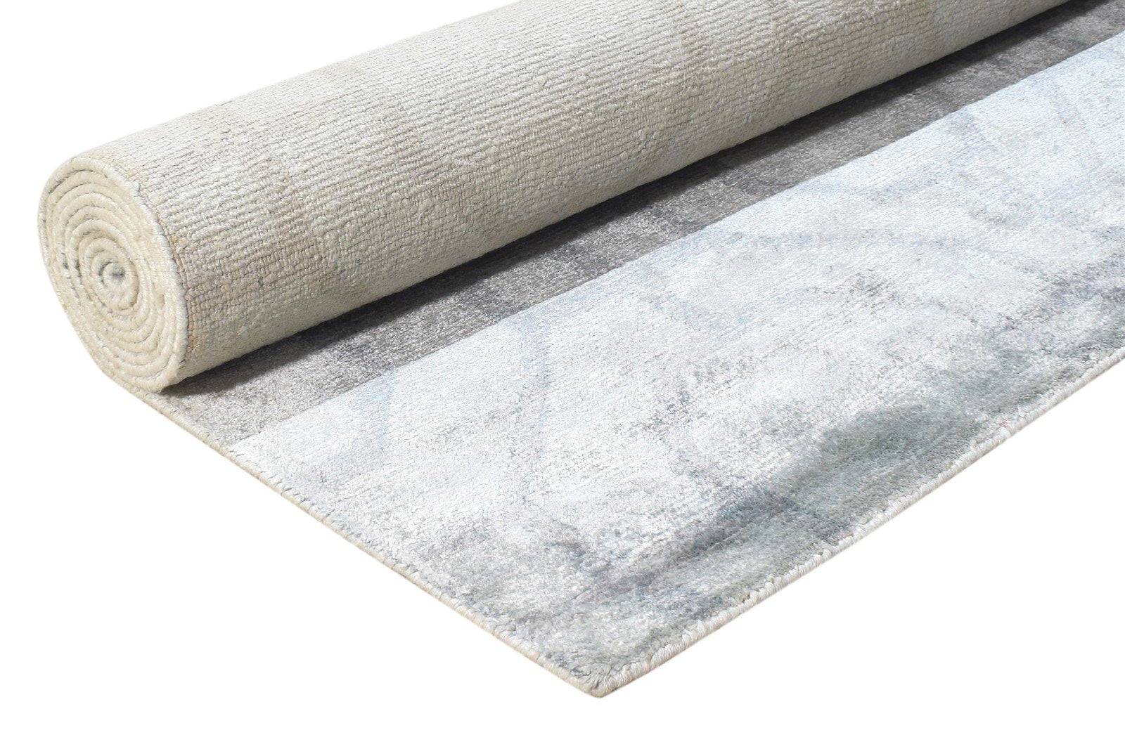 Alayne 6' X 11' Rug Silk Grey Modern Hand Knotted Moroccan Geometric   7865070157973