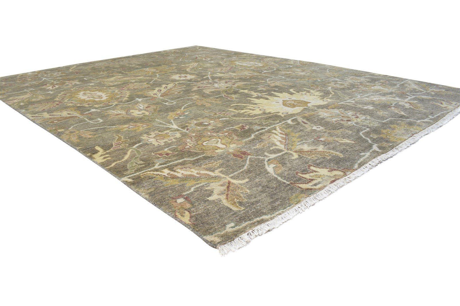 Alidia Brown Wool Rug 8' X 9' Persian Hand Knotted Oushak Oriental 7864495308949