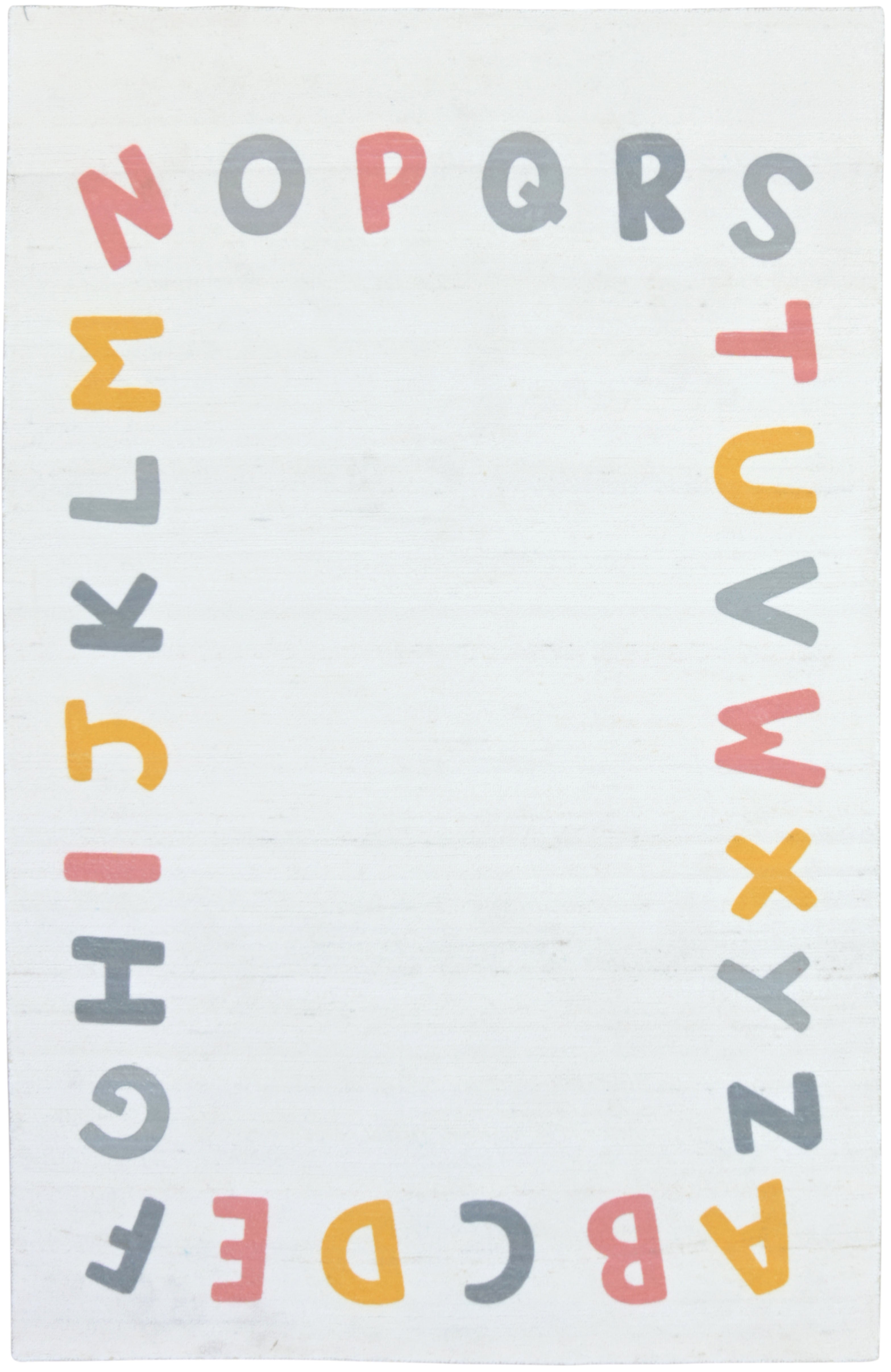 Alphabet Kids Rug | Ivory Off White ABC Learning Nursery Rug 9122791391381