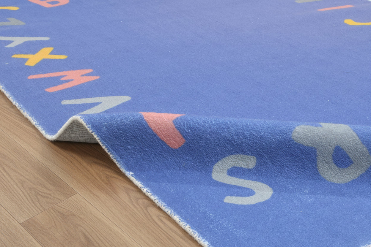 Alphabet Kids Rug | Navy Blue ABC Learning Nursery Rug 9081826607253