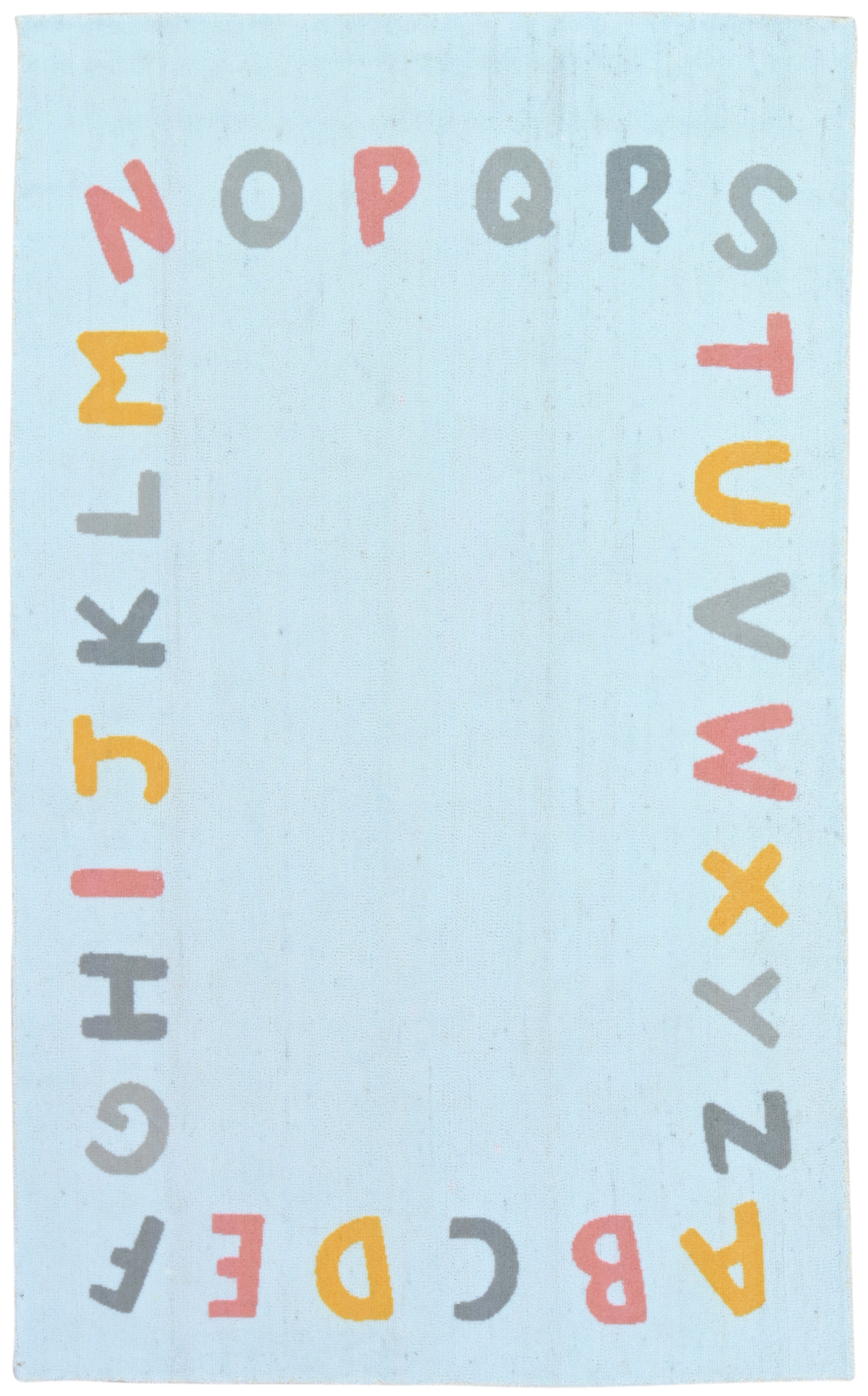 Alphabet Kids Rug | Pastel Blue ABC Learning Nursery Rug 9122074198165