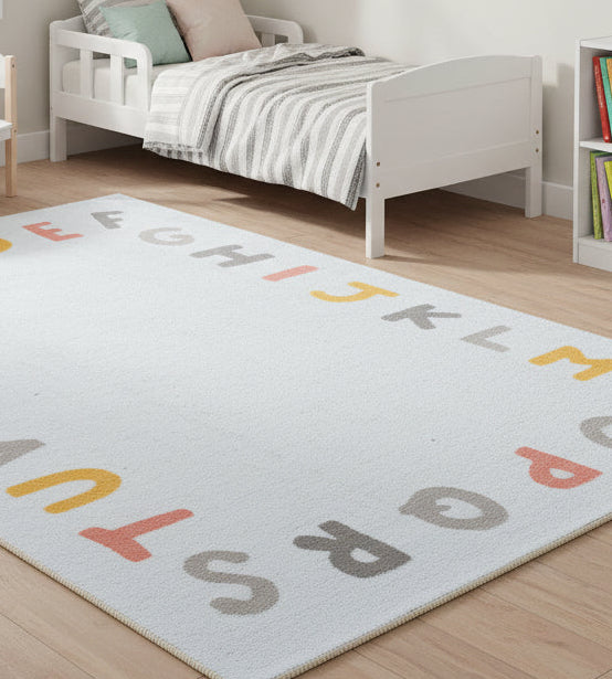 Alphabet Kids Rug | Pastel Blue ABC Learning Nursery Rug 9122074198165