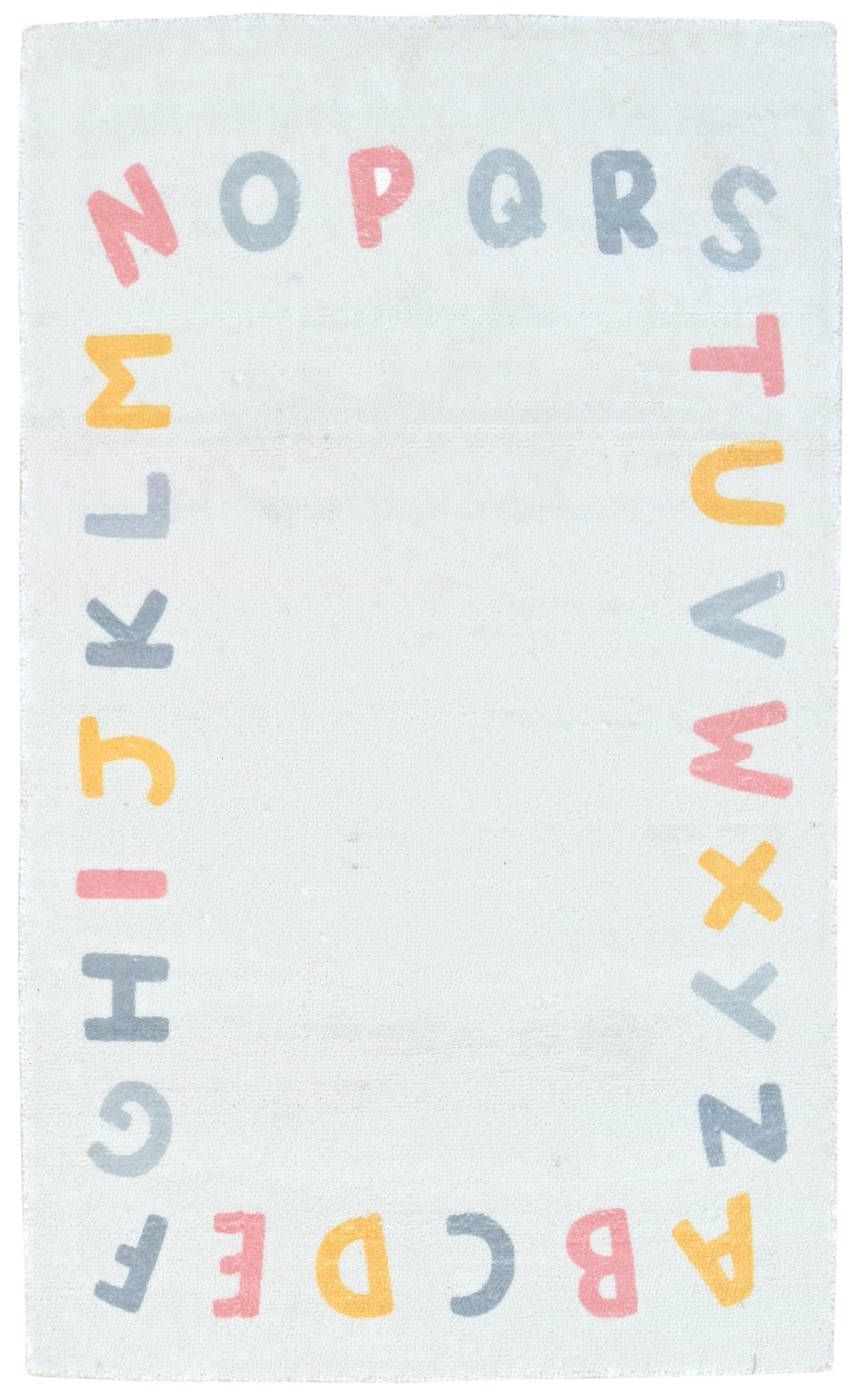 Alphabet Kids Rug | Porcelain Gray ABC Learning Nursery Rug 9126188220565