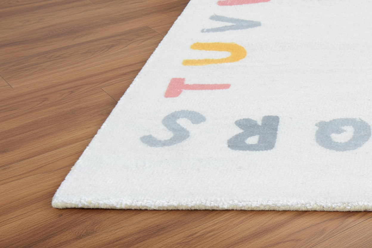 Alphabet Kids Rug | Porcelain Gray ABC Learning Nursery Rug 9126188220565