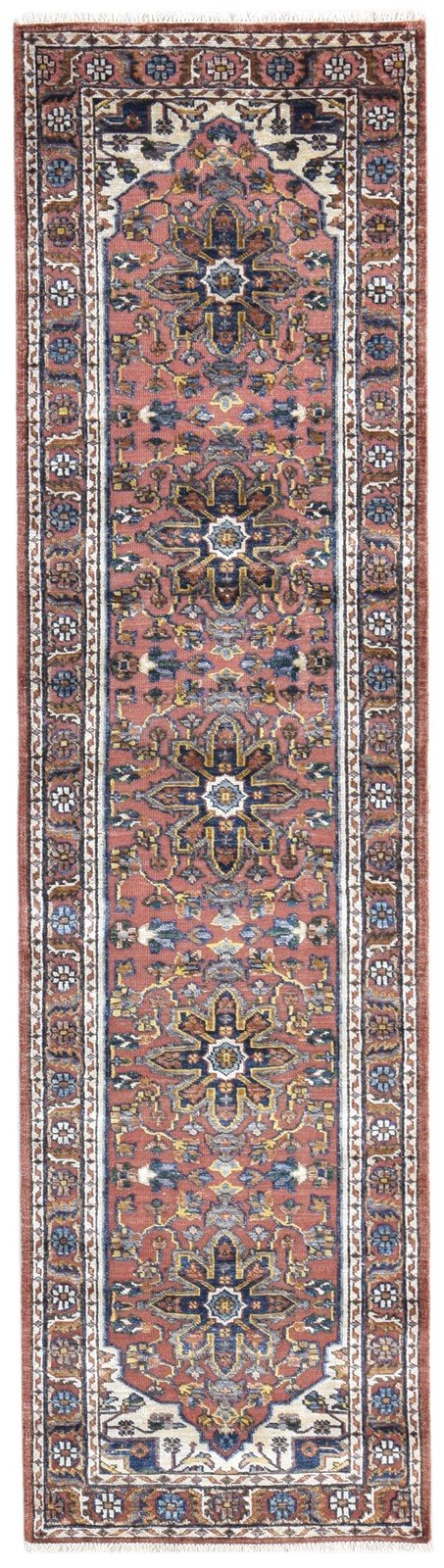 Alyss Rust Wool / Silk Rug 2'6"x10 Persian Hand Knotted Oushak Oriental Runner   7864996855957