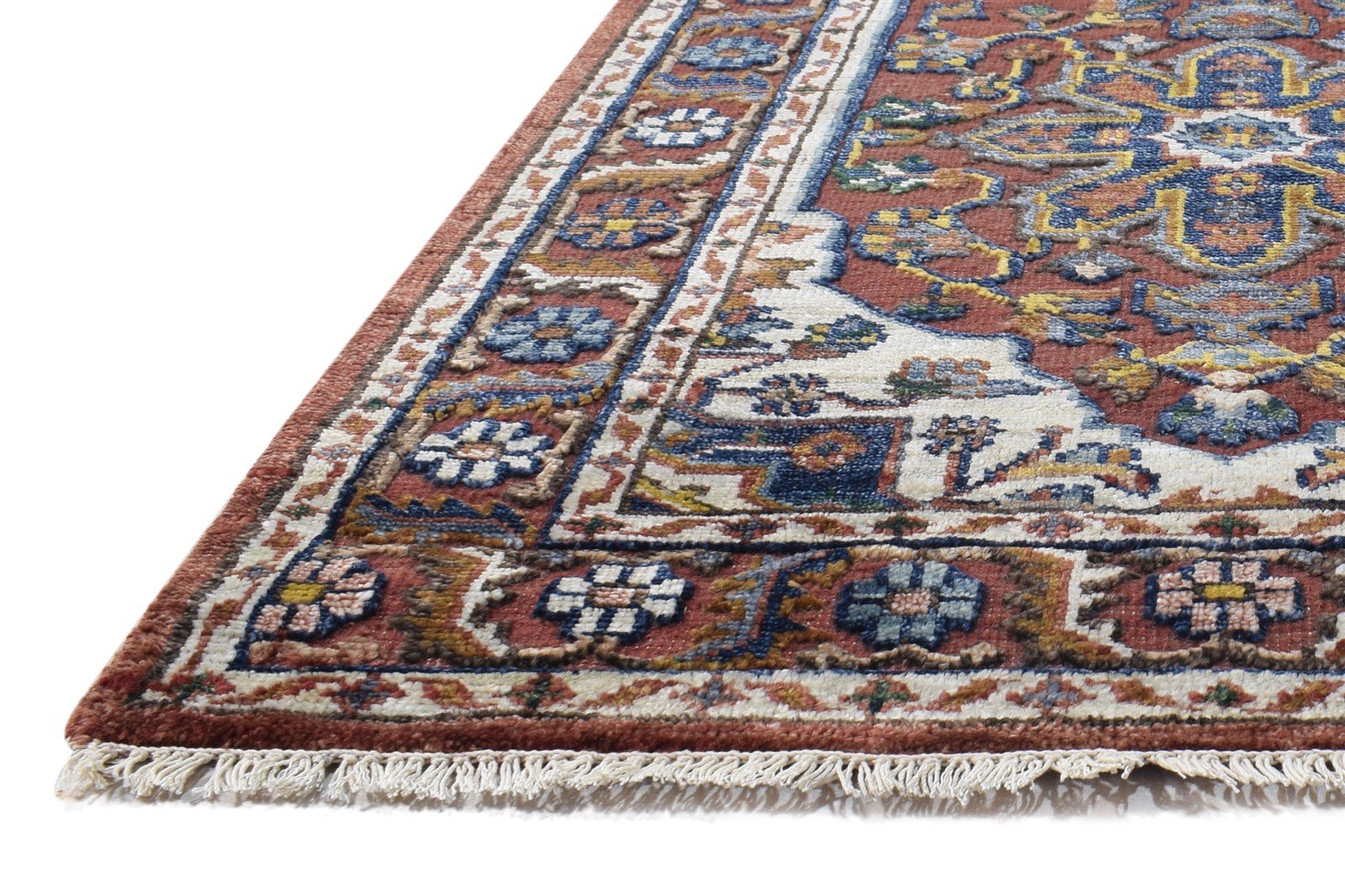 Alyss Rust Wool / Silk Rug 2'6"x10 Persian Hand Knotted Oushak Oriental Runner   7864996855957