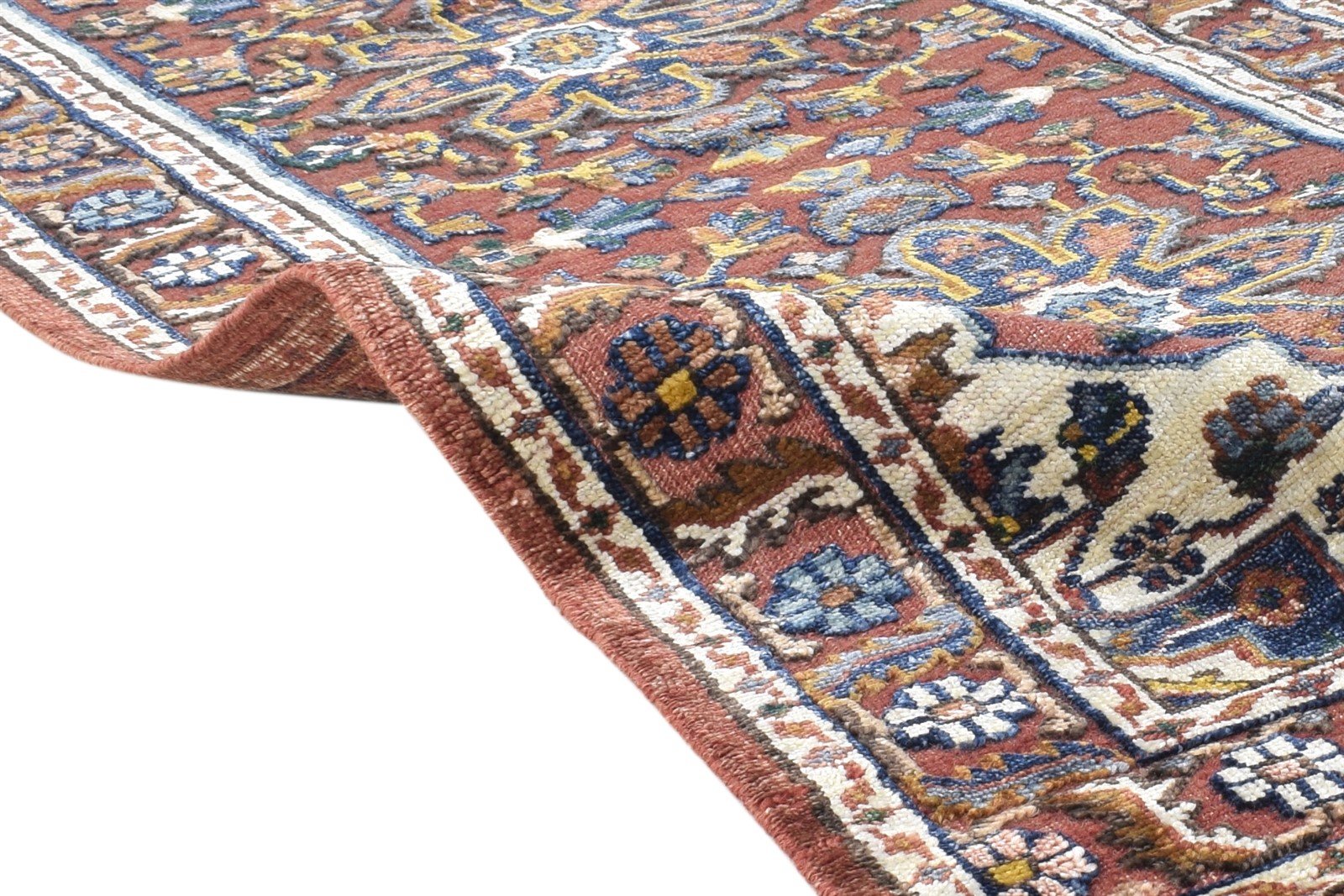 Alyss Rust Wool / Silk Rug 2'6"x10 Persian Hand Knotted Oushak Oriental Runner   7864996855957