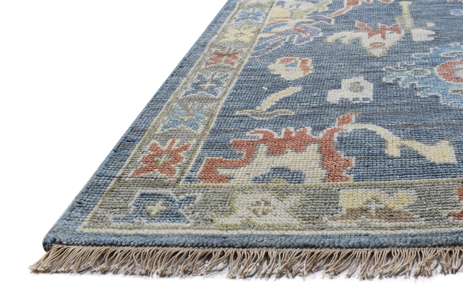 Anamika Wool Blue Navy Hand-Knotted Oushak Persian Rug 8881898946709
