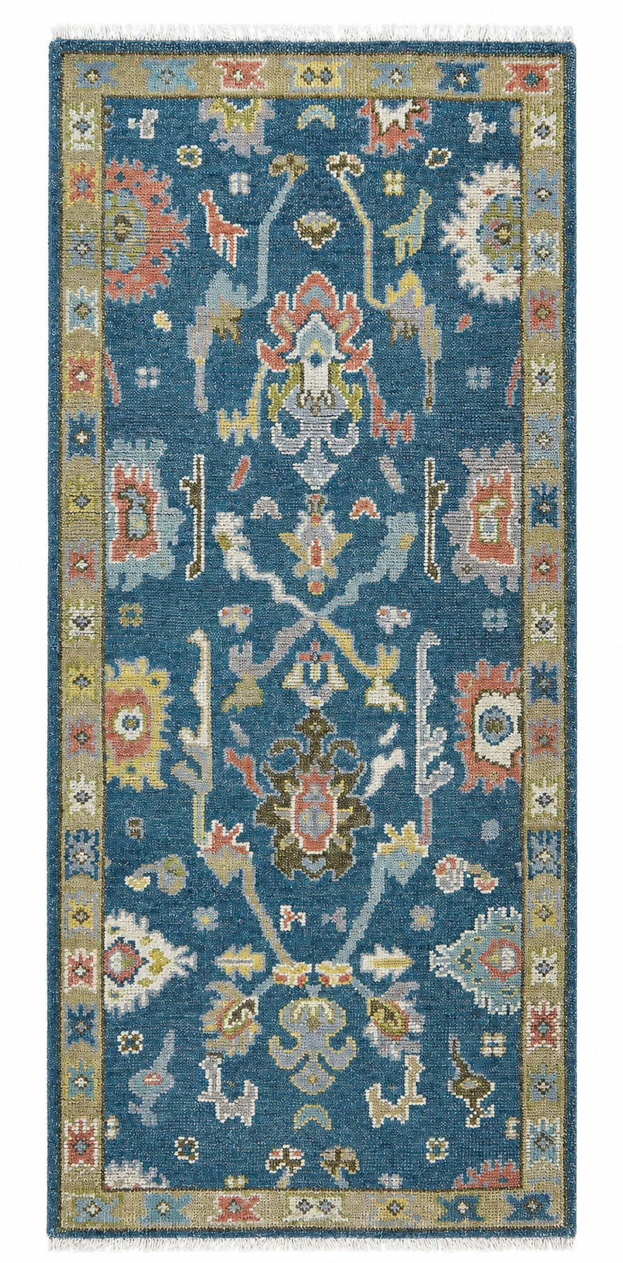 Anamika Wool Blue Navy Hand-Knotted Oushak Persian Rug 8881898946709
