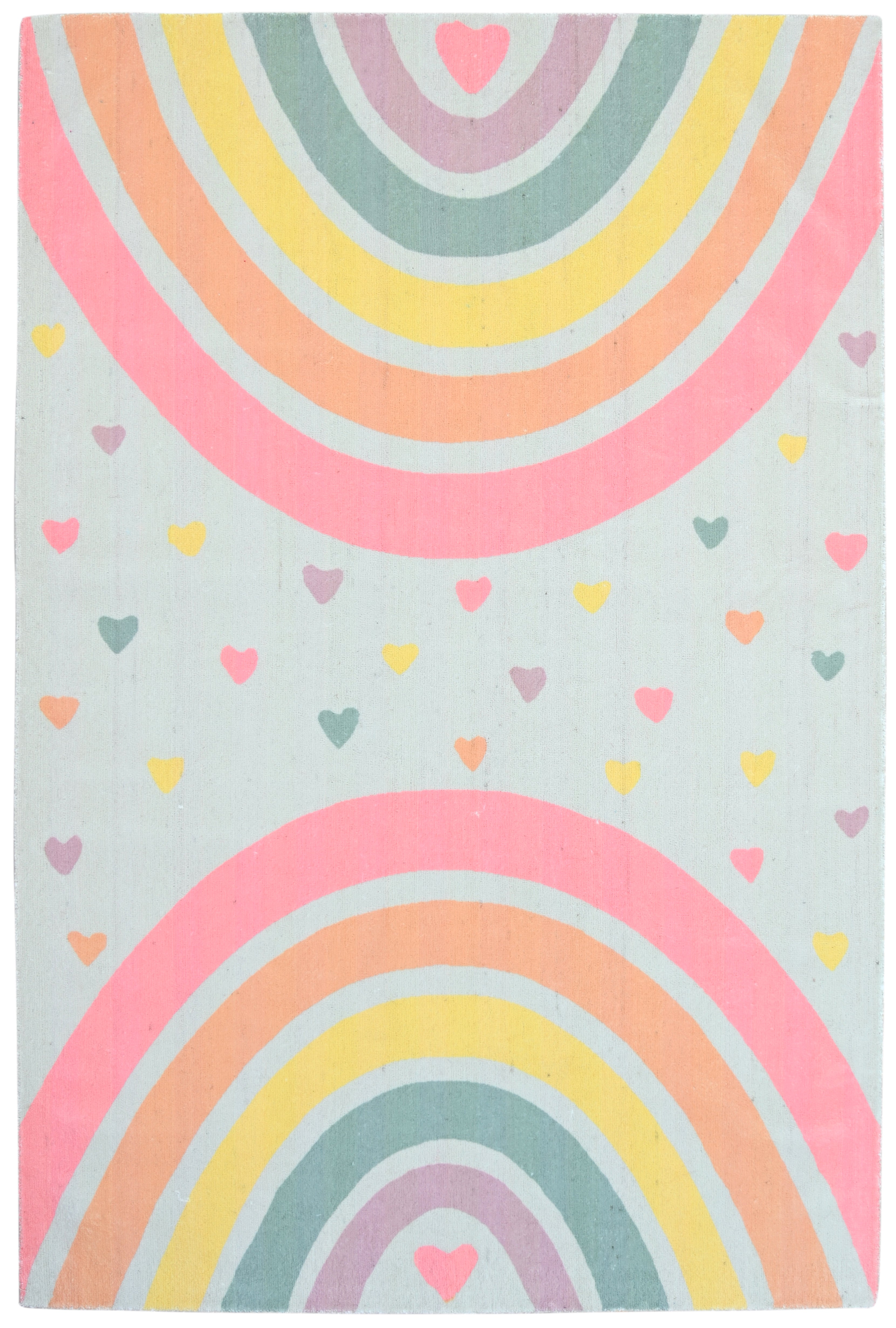 Anky Rainbow Light Blue Handmade Kids Nursery Plush Soft Rug 9032593670293