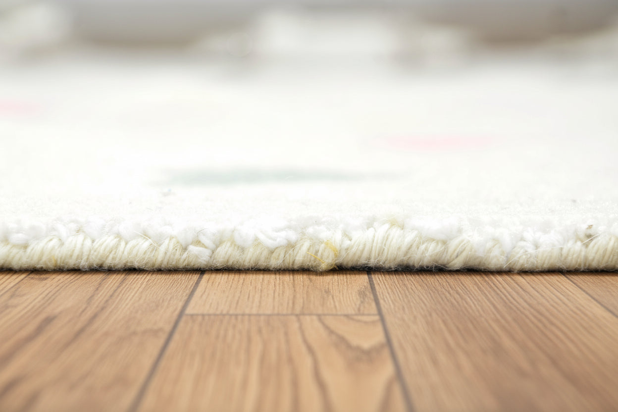 Anky Rainbow Light Blue Handmade Kids Nursery Plush Soft Rug 9032593670293