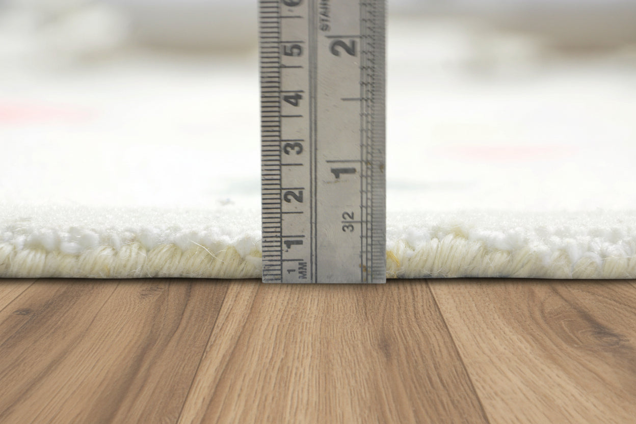 Anky Rainbow Light Blue Handmade Kids Nursery Plush Soft Rug 9032593670293